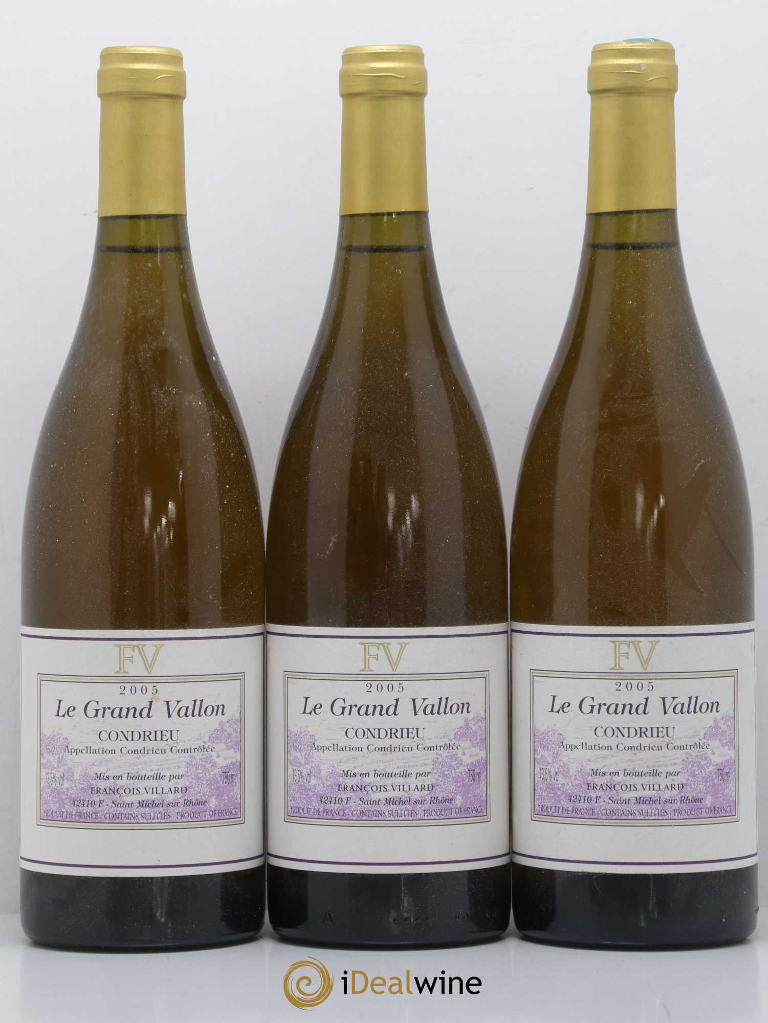 Condrieu Le Grand Vallon François Villard 2005 - Lot de 3 bouteilles - 0