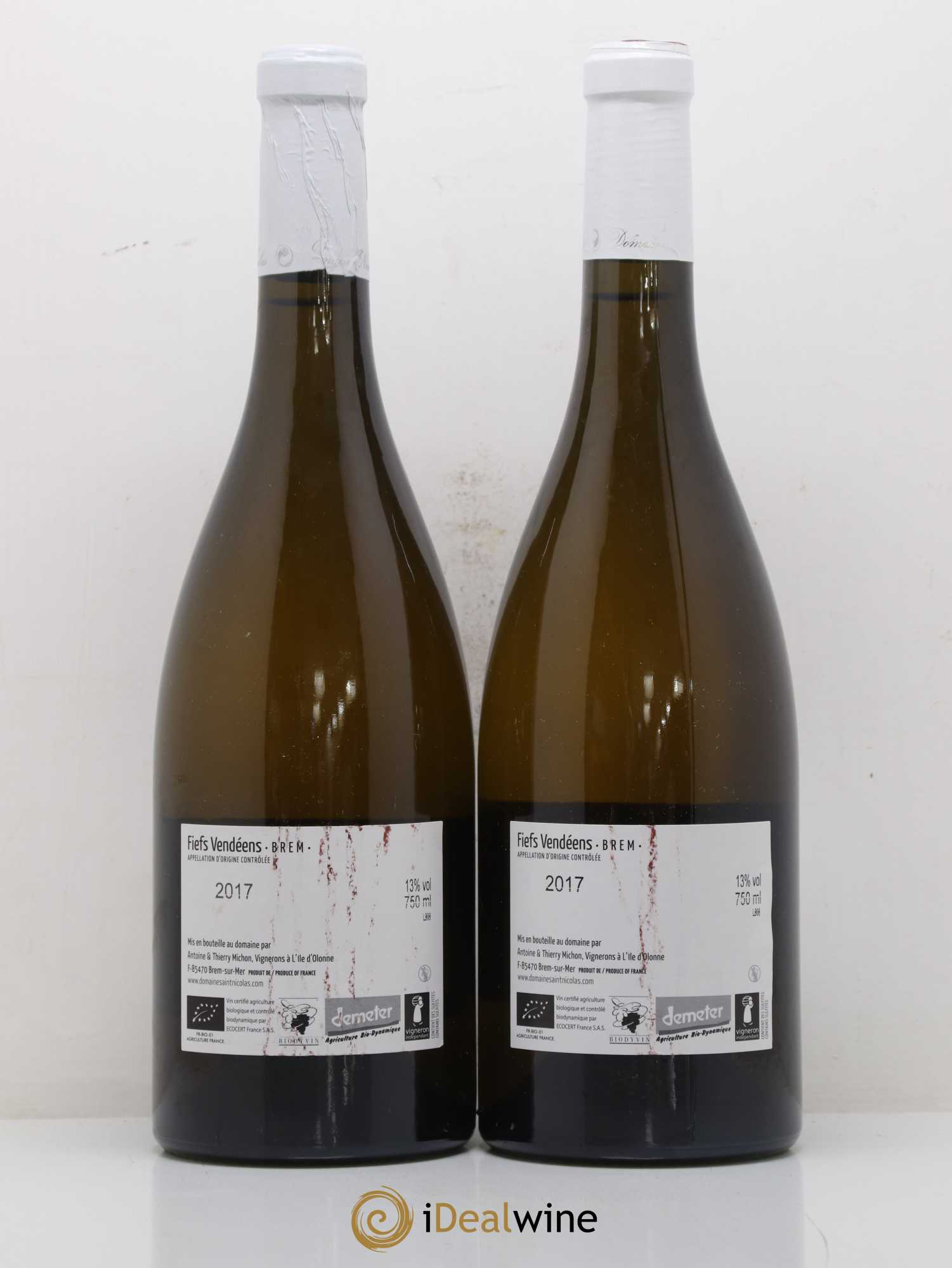 Fiefs Vendéens Brem Haut des Clous Domaine Saint Nicolas 2017 - Lot de 2 bouteilles - 1