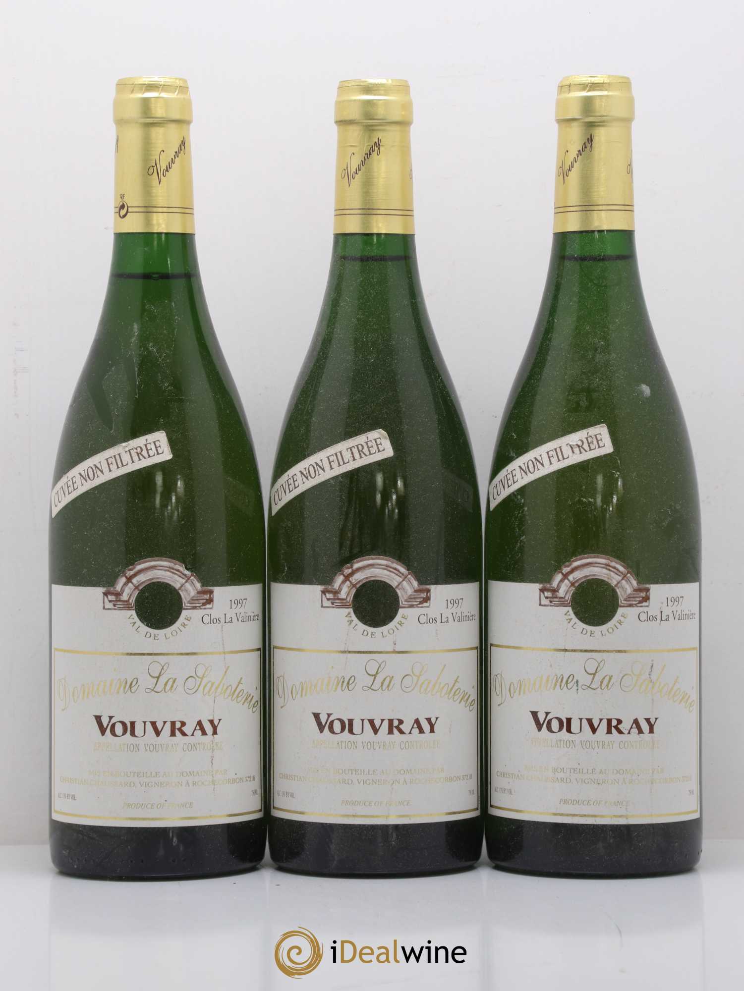 Vouvray Clos La Valinière Domaine De La Saboterie Christian Chaussard 1997 - Posten von 3 Flaschen - 0