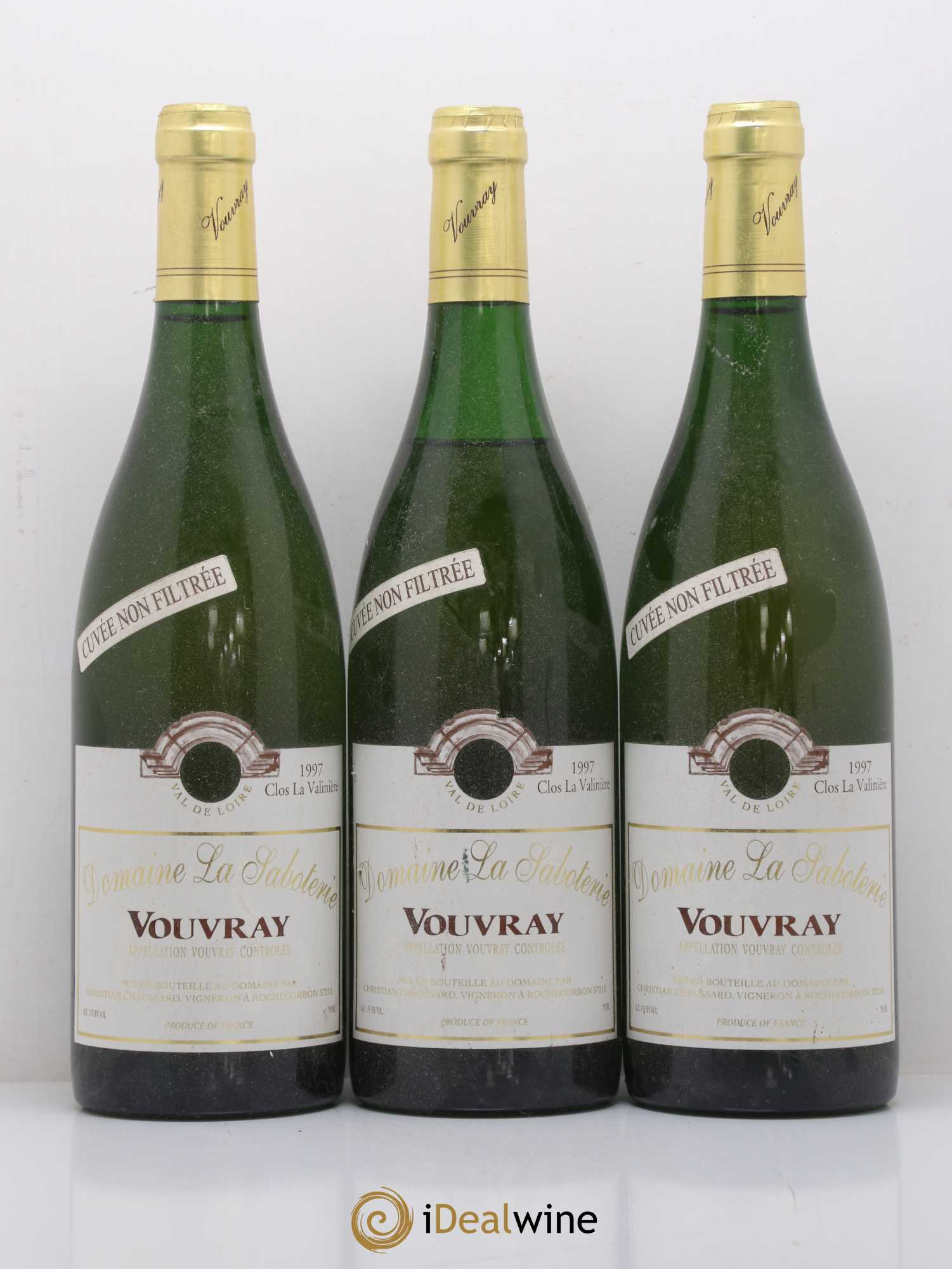Vouvray Clos la Valinière Domaine de la Saboterie Christian Chaussard 1997 - Posten von 3 Flaschen - 0