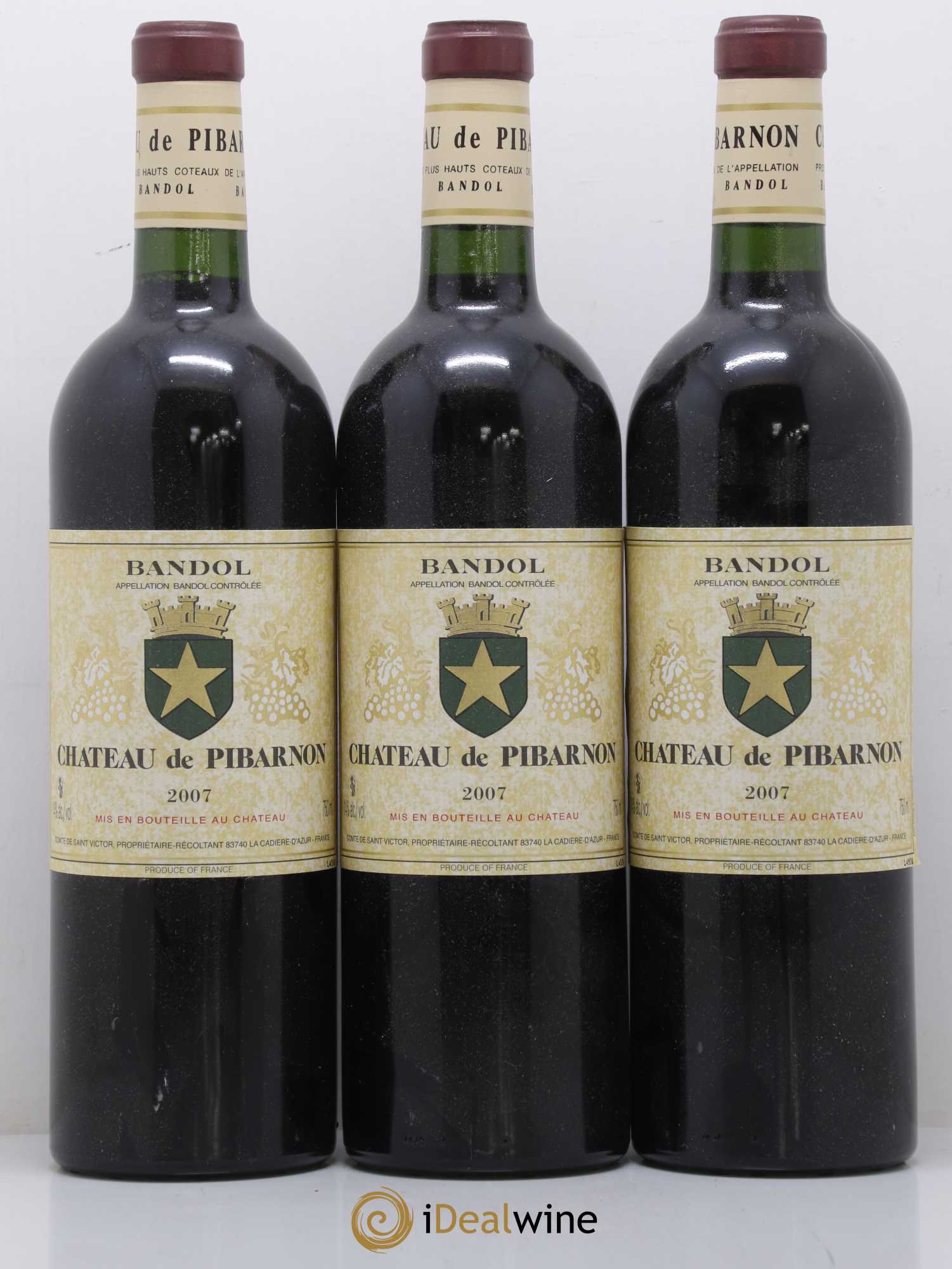 Bandol Château de Pibarnon Comte de Saint-Victor 2007 - Lot de 3 bouteilles - 0