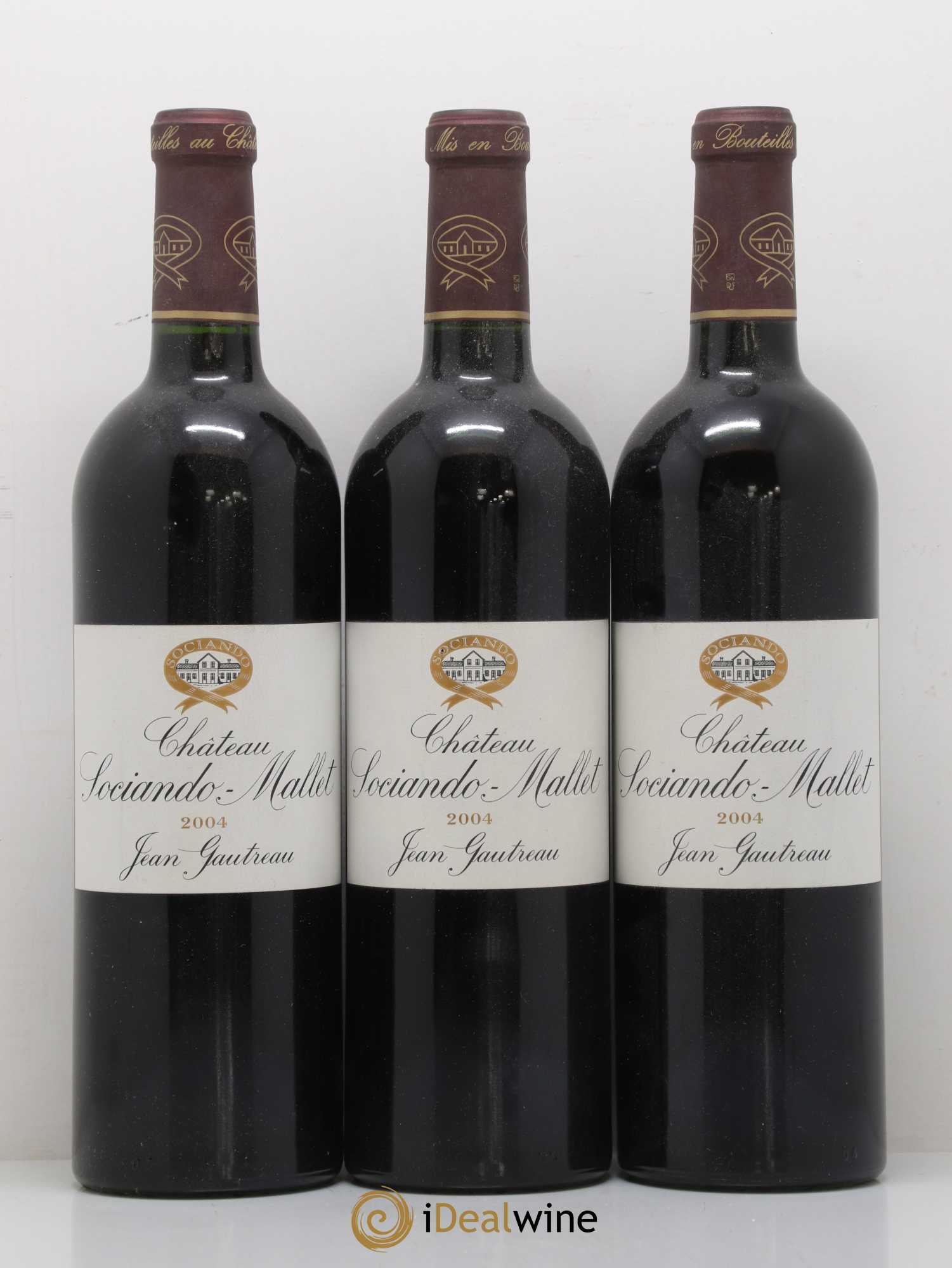 Château Sociando Mallet 2004 - Lot de 3 bouteilles - 0