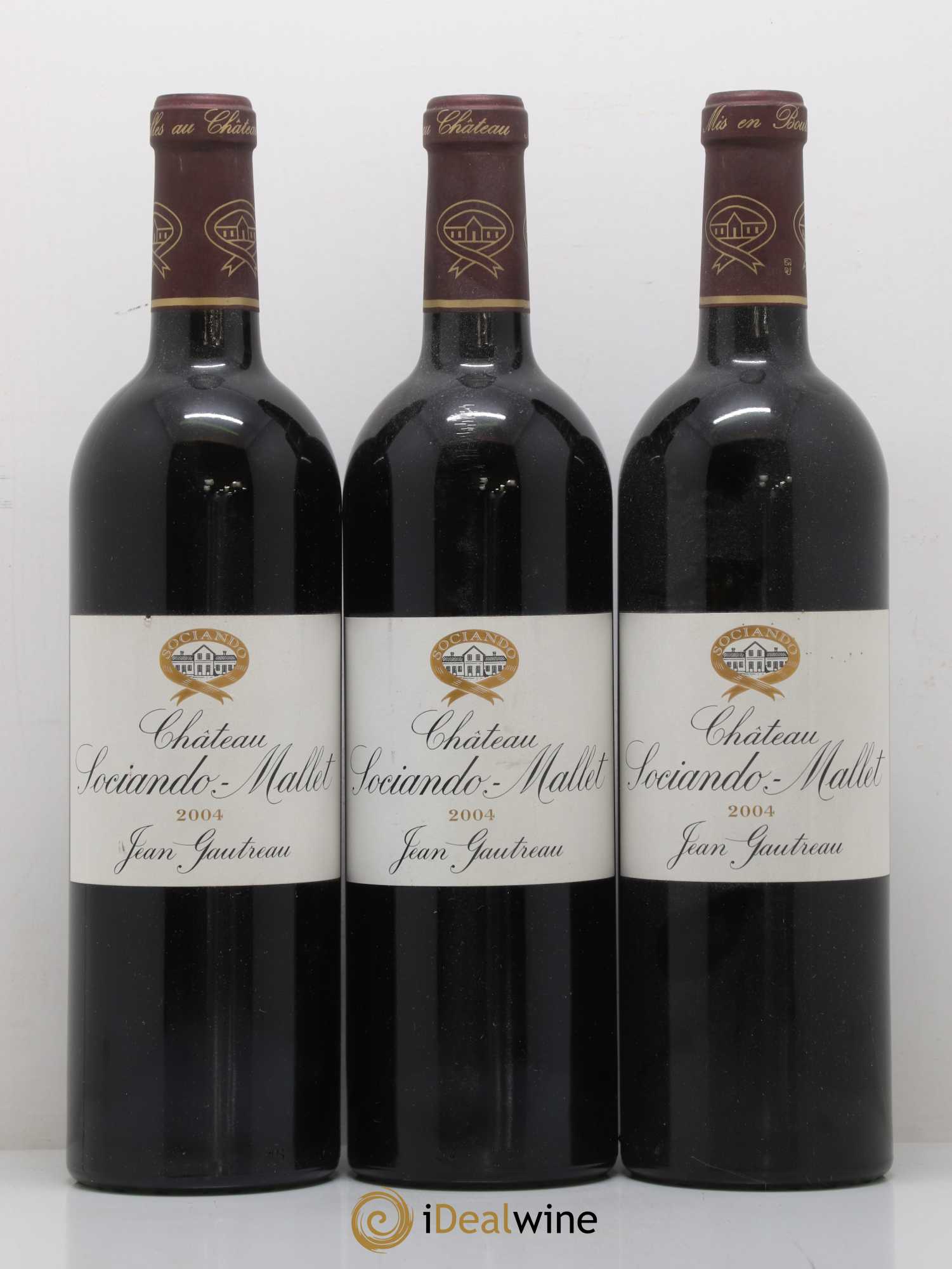 Château Sociando Mallet 2004 - Lot de 3 bouteilles - 0