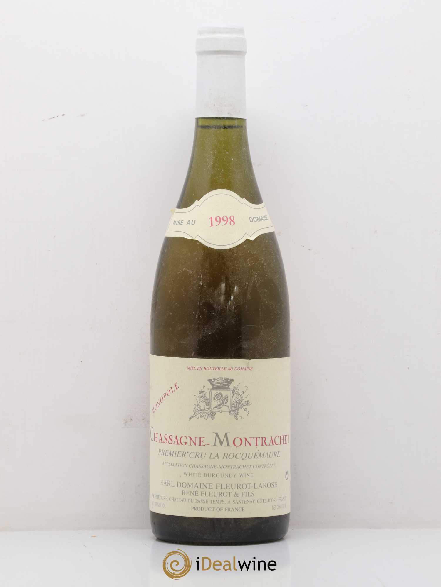 Chassagne-Montrachet 1er Cru Monopole La Rocquemaure Domaine Fleurot Larose 1998 - Posten von 1 Flasche - 0