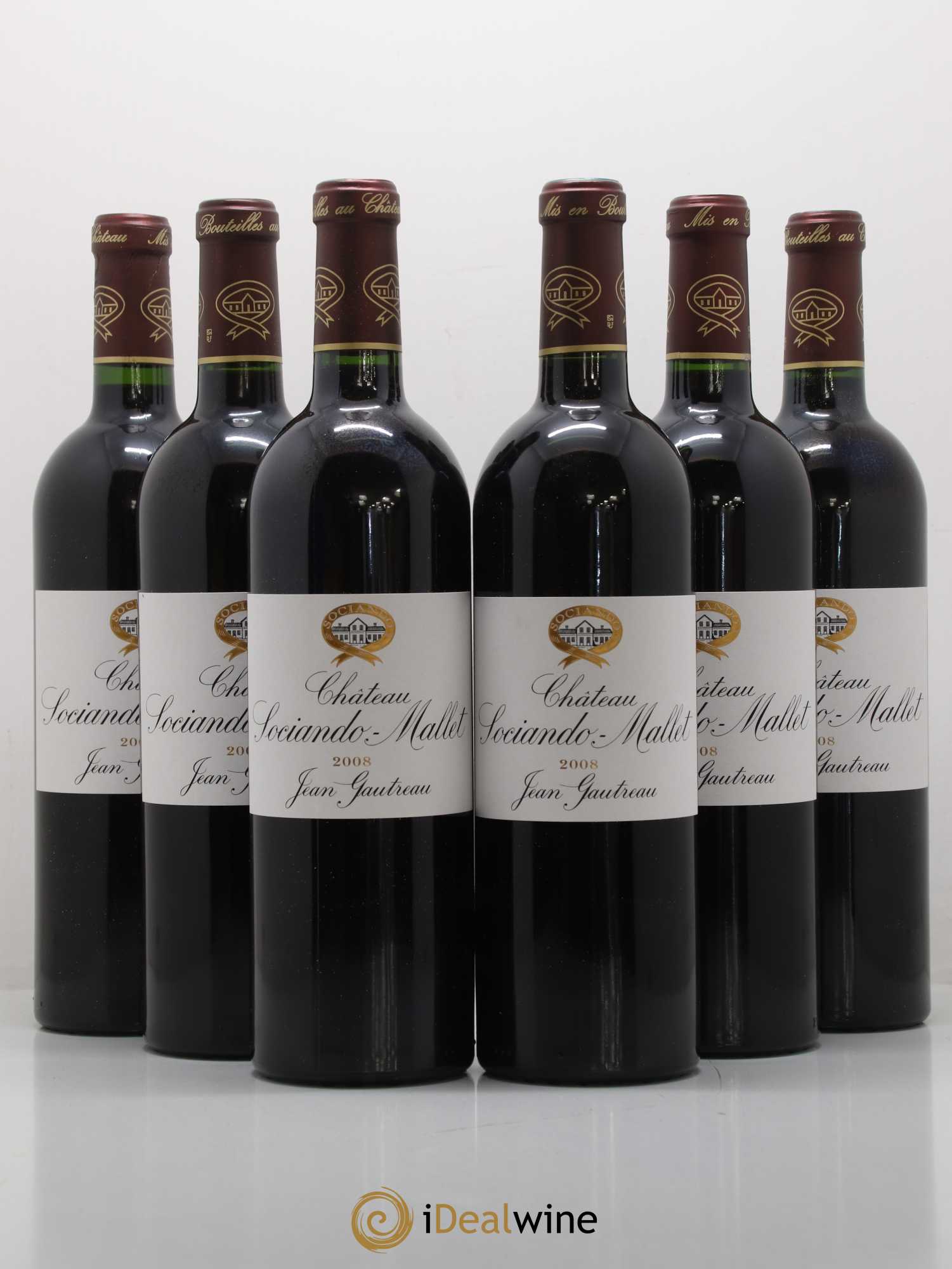Château Sociando Mallet 2008 - Lot de 6 bouteilles - 0