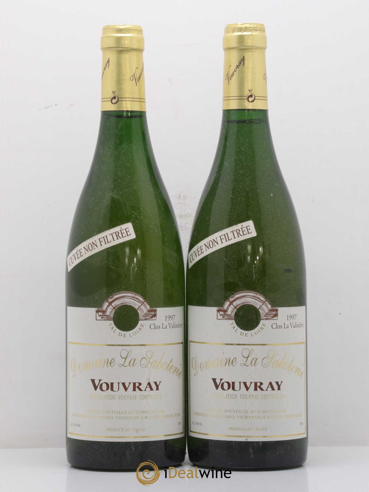 Vouvray Clos la Valinière Domaine de la Saboterie Christian Chaussard 1997 - Posten von 2 Flaschen - 0