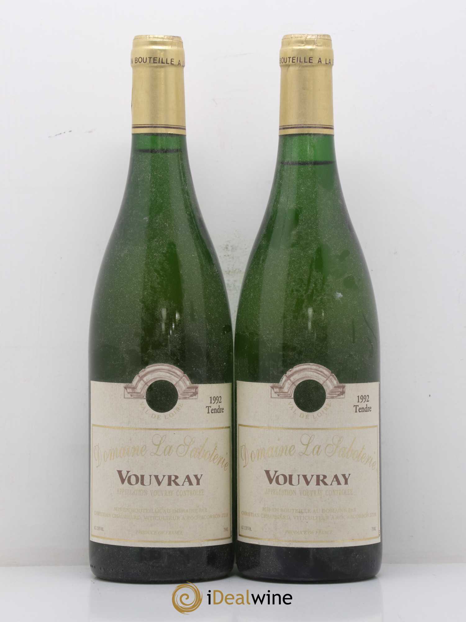 Vouvray Tendre Domaine de la Saboterie Christian Chaussard 1992 - Posten von 2 Flaschen - 0
