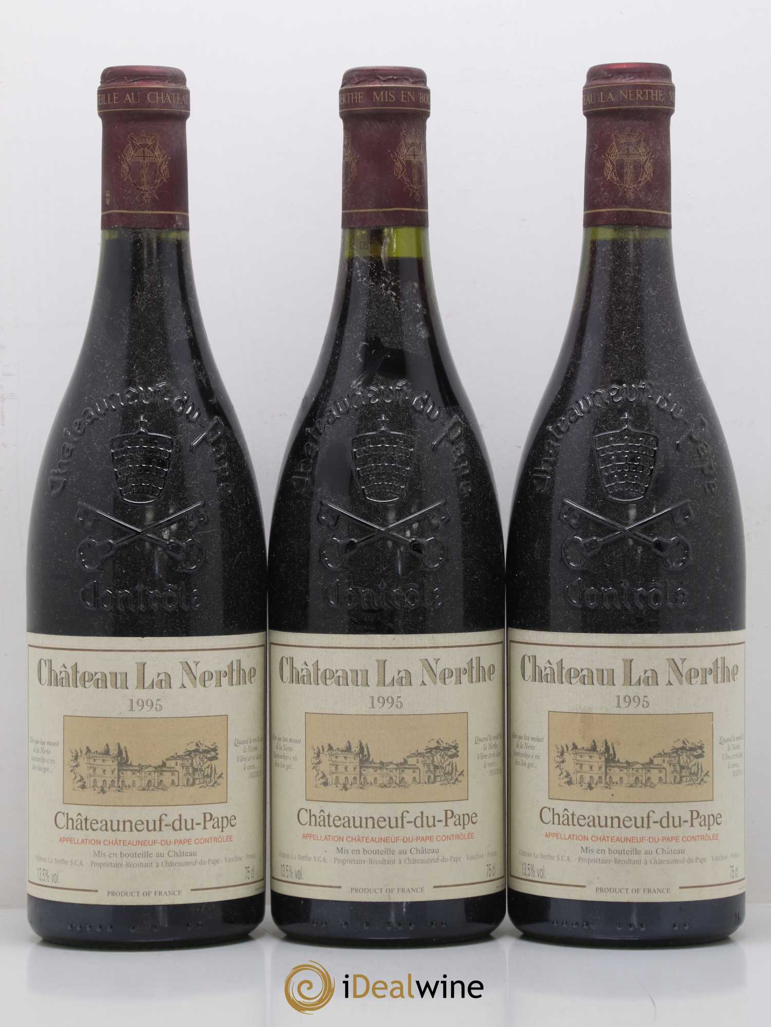 Châteauneuf-du-Pape Château la Nerthe Famille Richard 1995 - Lot de 3 bouteilles - 0