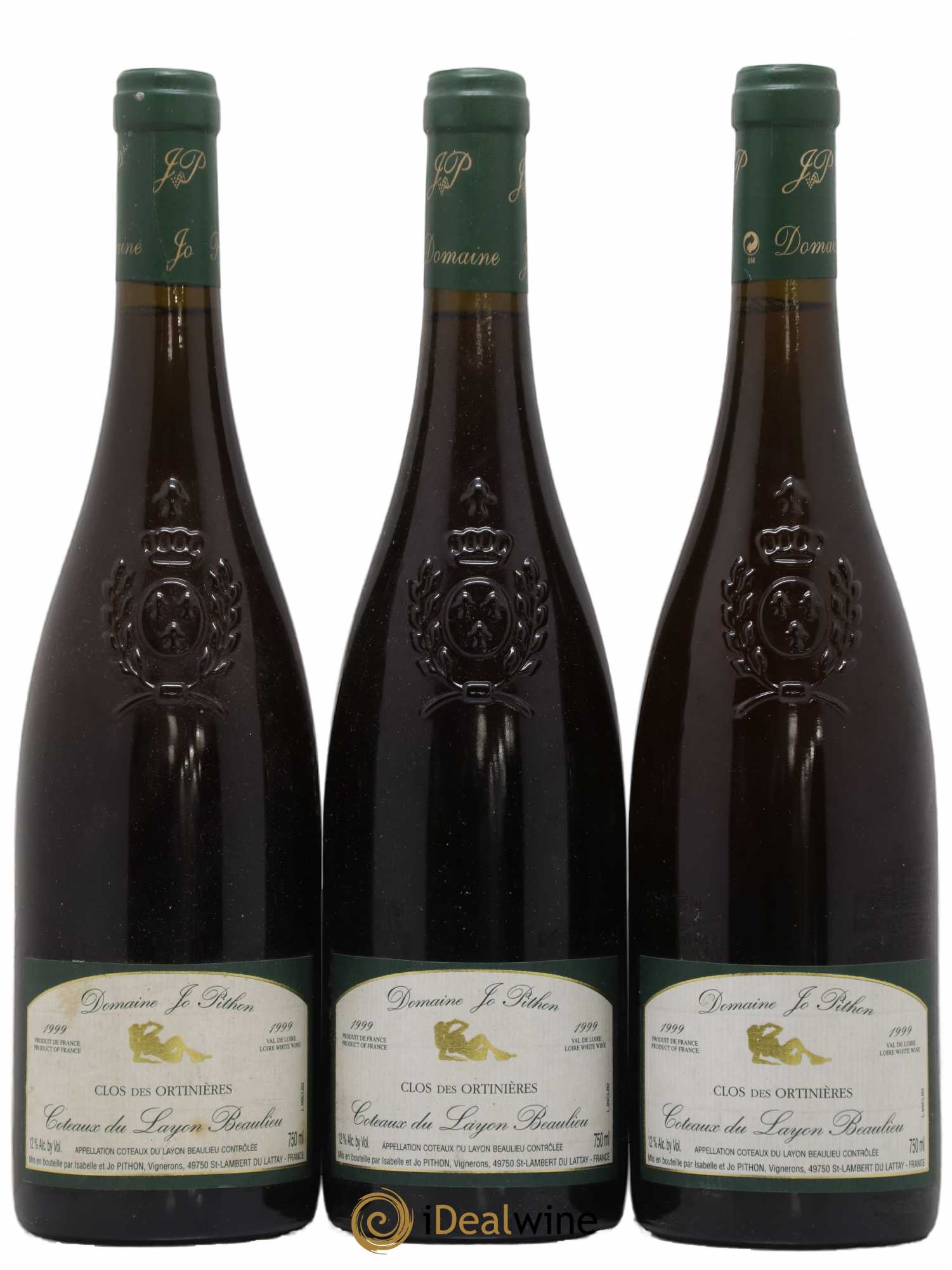 Coteaux du Layon Clos Des Ortinieres Jo Pithon (Domaine) Beaulieu 1999 - Lotto di 3 bottiglie - 0