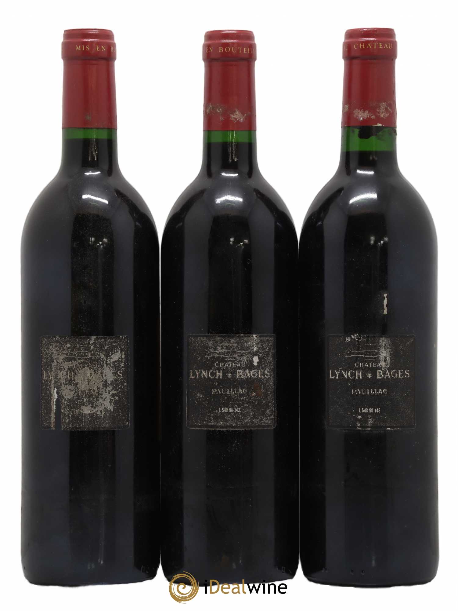 Château Lynch Bages 5ème Grand Cru Classé 1990 - Lot de 3 bouteilles - 1