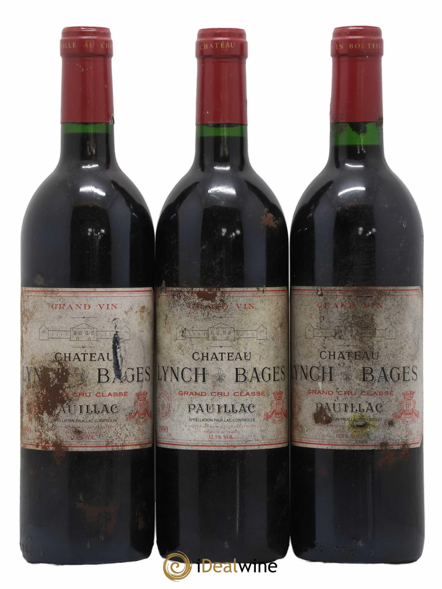 Château Lynch Bages 5ème Grand Cru Classé 1990 - Lot de 3 bouteilles - 0