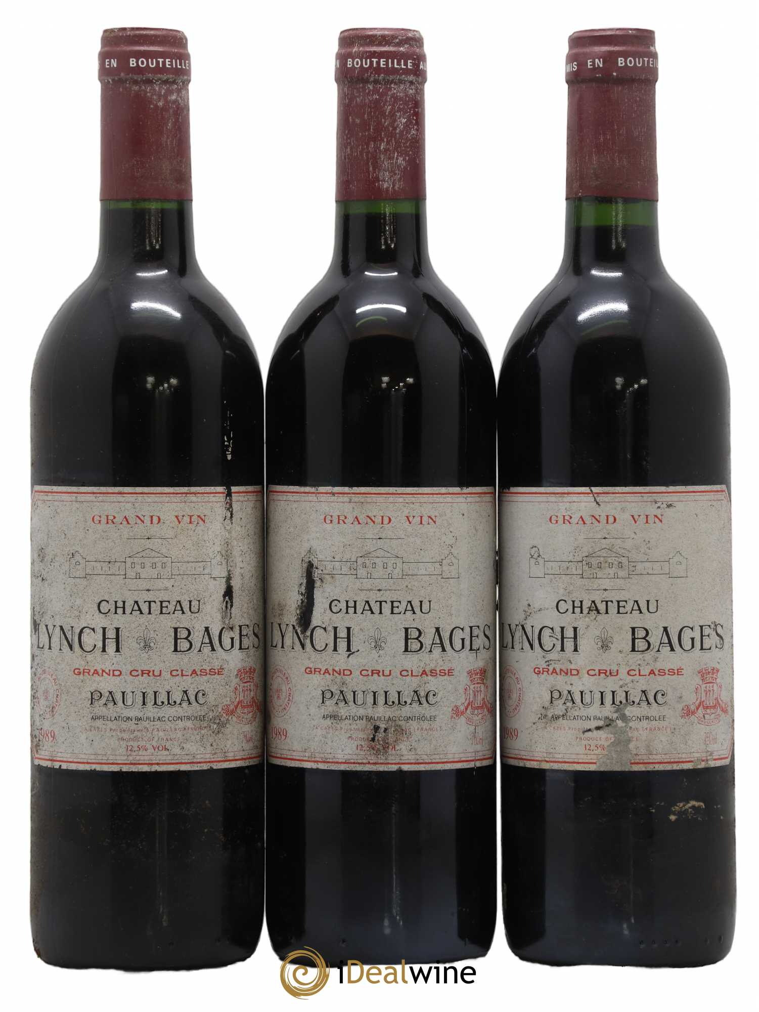 Château Lynch Bages 5ème Grand Cru Classé 1989 - Lot de 3 bouteilles - 0