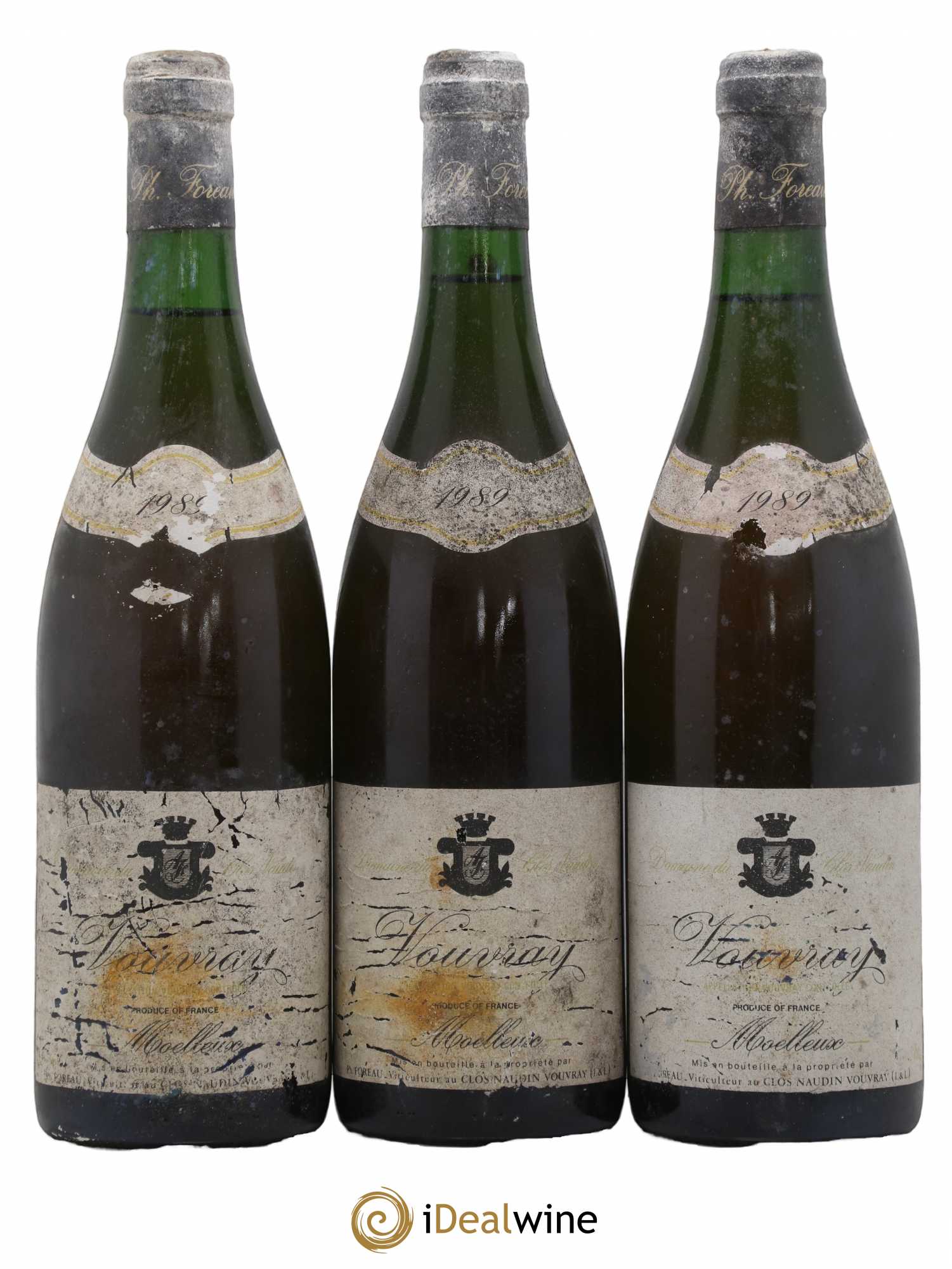 Vouvray Moelleux Clos Naudin - Philippe Foreau 1989 - Lotto di 3 bottiglie - 0