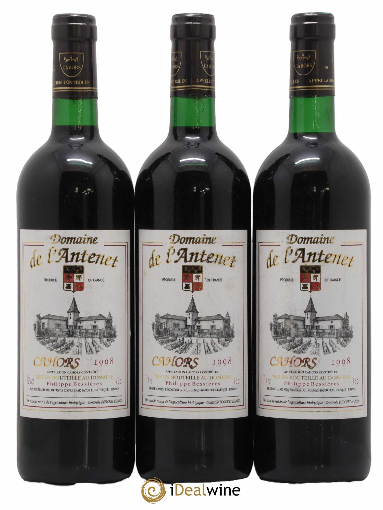 Cahors Domaine de l'Antenet P. Bessières (sans prix de réserve) 1998 - Posten von 3 Flaschen - 0