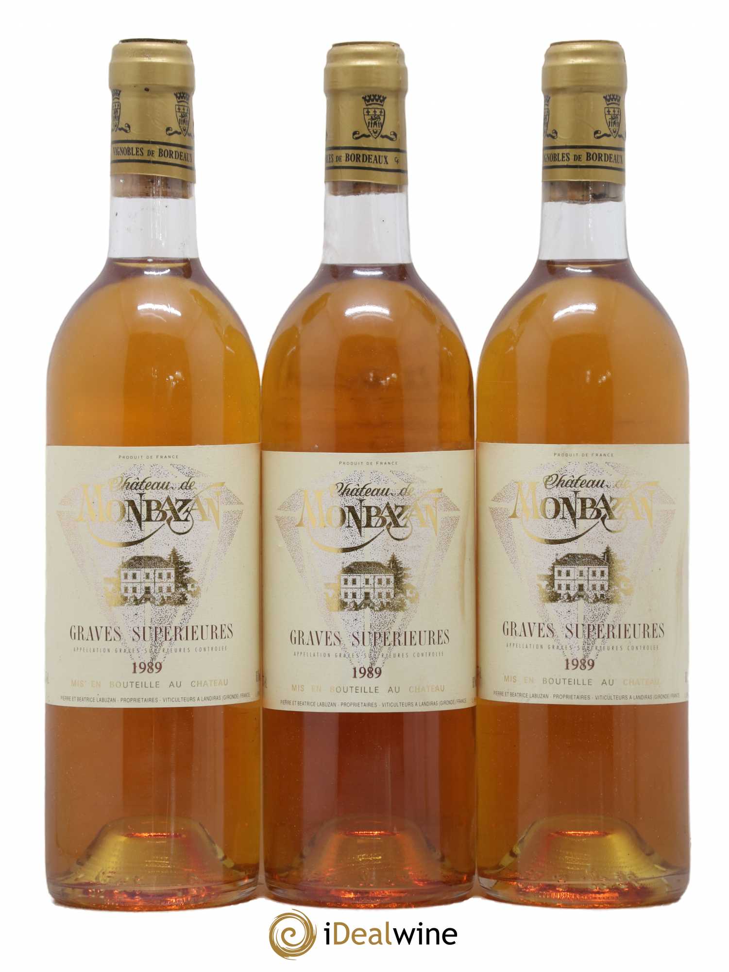 Graves Superieurs Chateau Monbazan (sans prix de réserve) 1989 - Posten von 3 Flaschen - 0