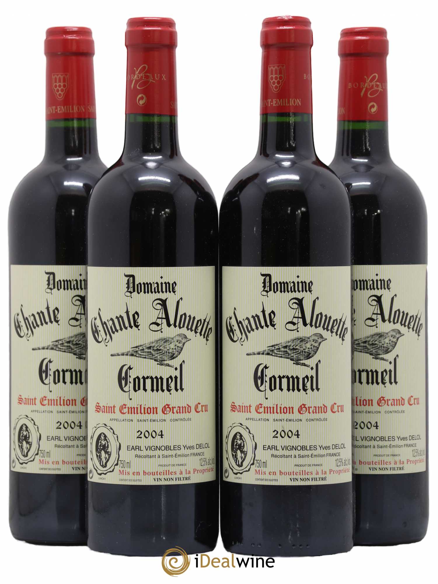 Saint-Émilion Grand Cru Chateau Chante Alouette Cormeil Delol 2004 - Posten von 4 Flaschen - 0