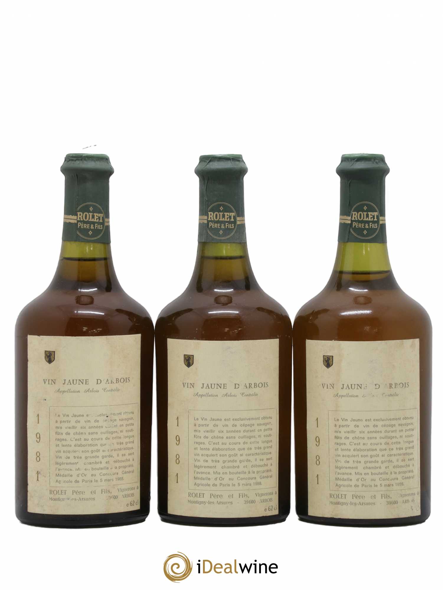Arbois Vin Jaune Domaine Rolet 1981 - Lot de 3 bouteilles - 0