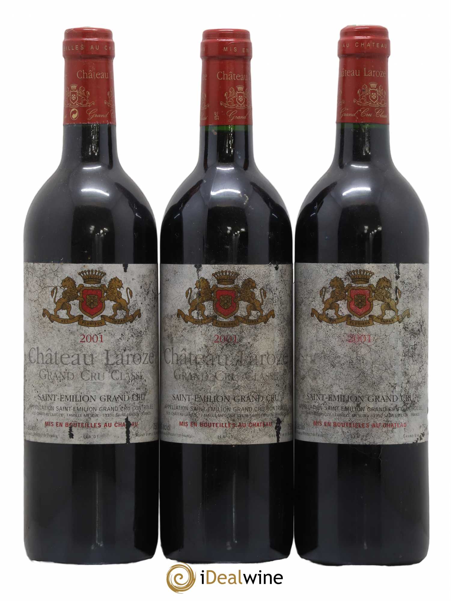Château Laroze Grand Cru Classé 2001 - Lot de 3 bouteilles - 0
