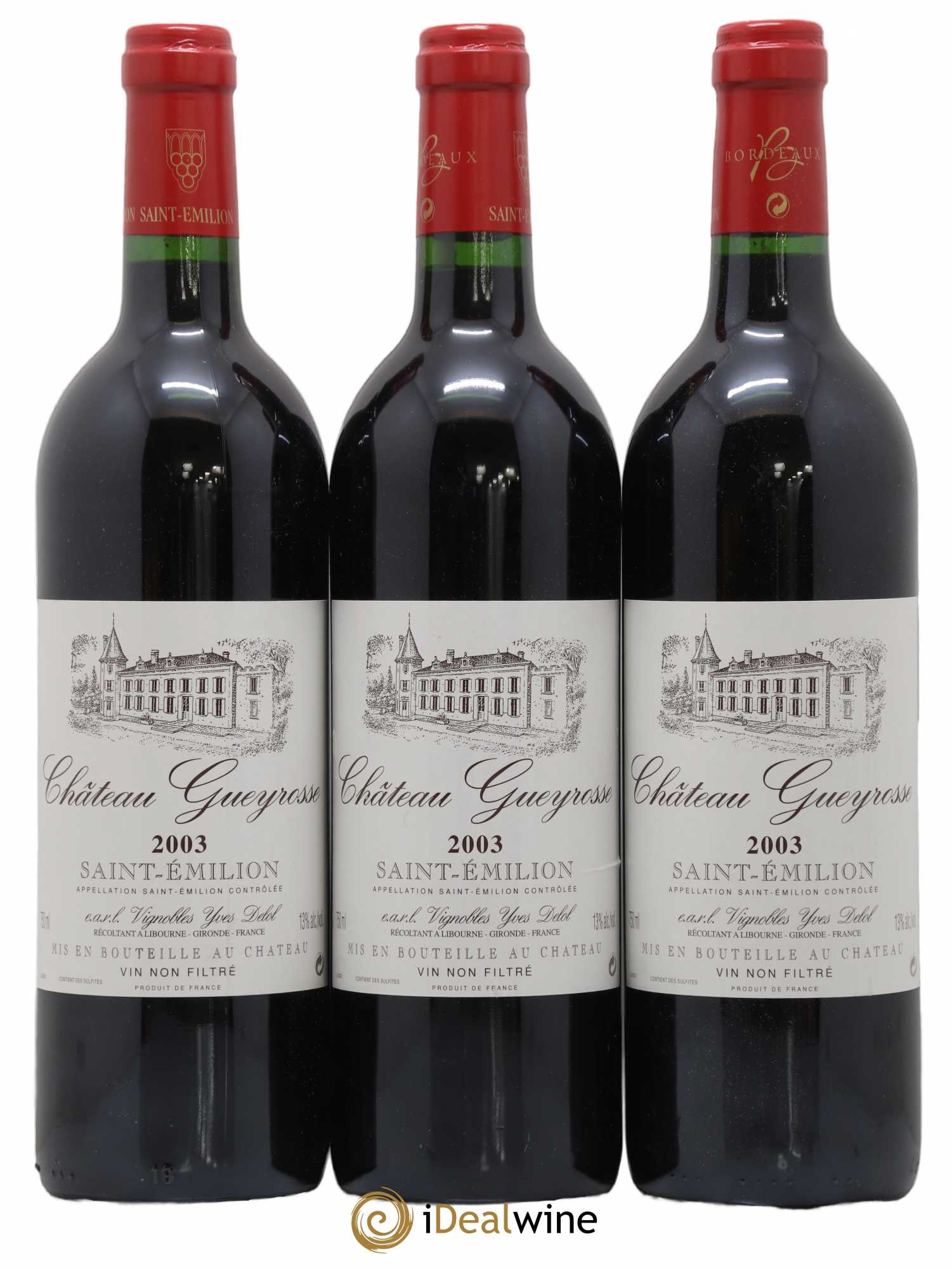 Saint-Émilion Grand Cru Chateau Gueyrosse Delol 2003 - Posten von 3 Flaschen - 0