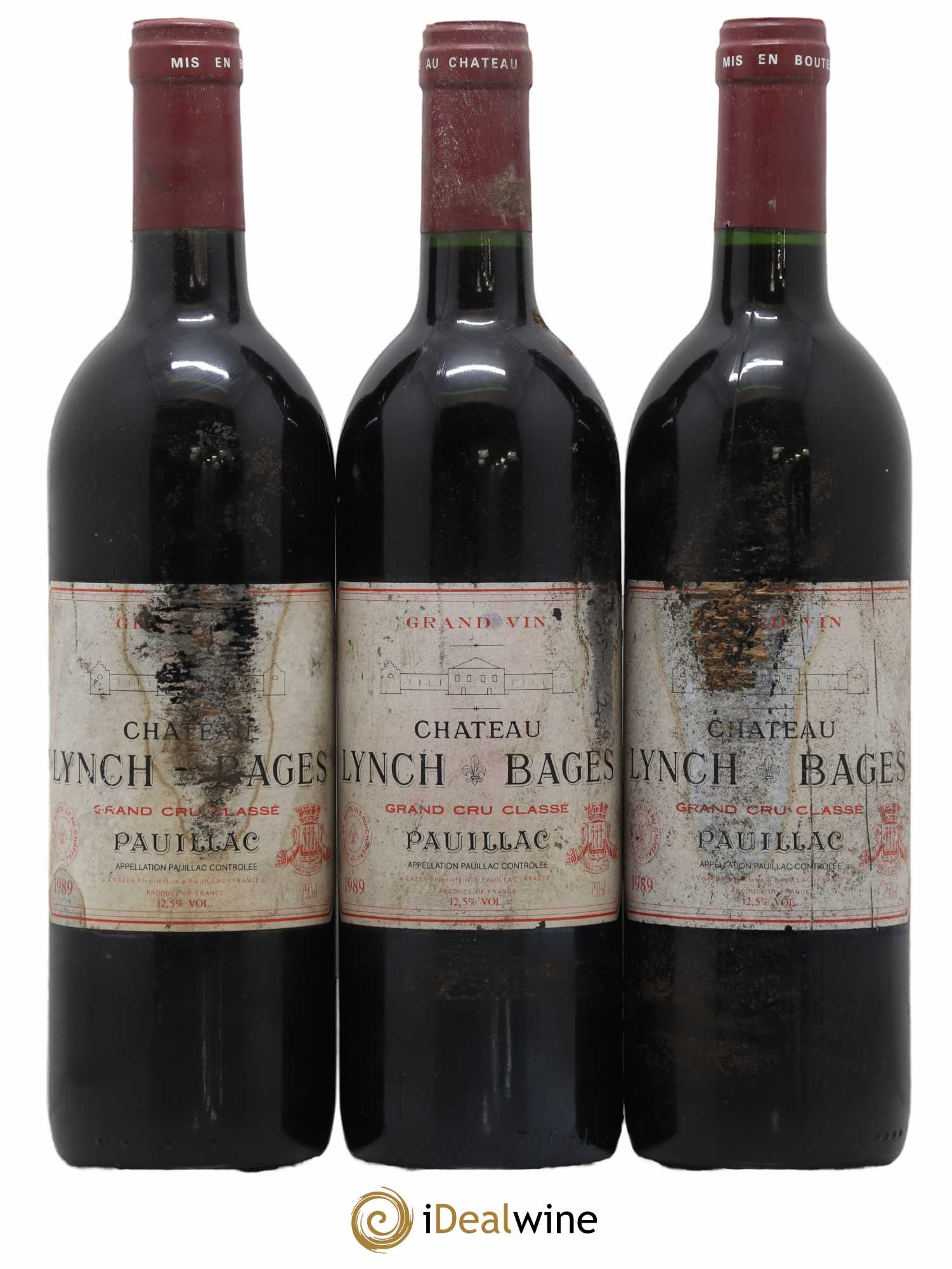 Château Lynch Bages 5ème Grand Cru Classé 1989 - Lot de 3 bouteilles - 0