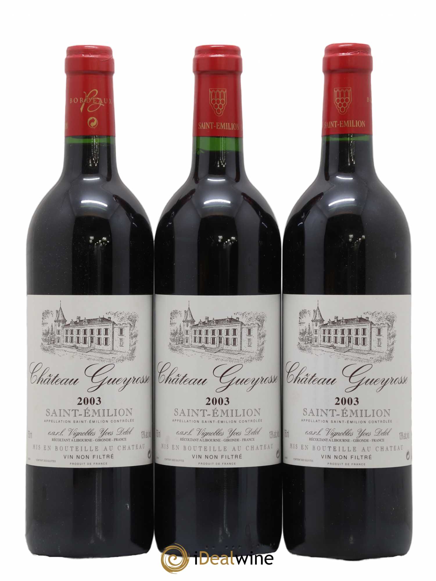 Saint-Émilion Grand Cru Chateau Gueyrosse Delol 2003 - Posten von 6 Flaschen - 1