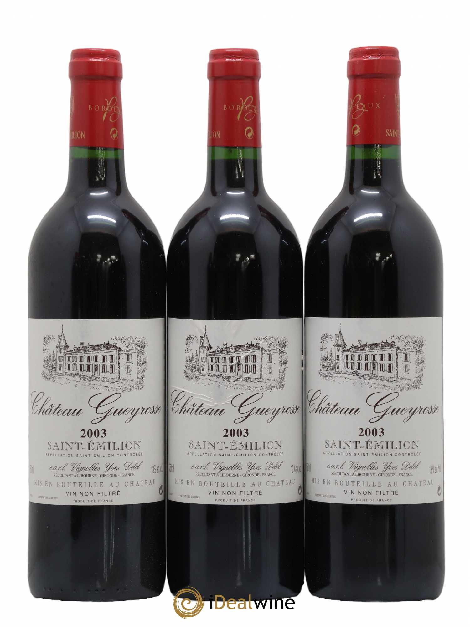 Saint-Émilion Grand Cru Chateau Gueyrosse Delol 2003 - Posten von 6 Flaschen - 2