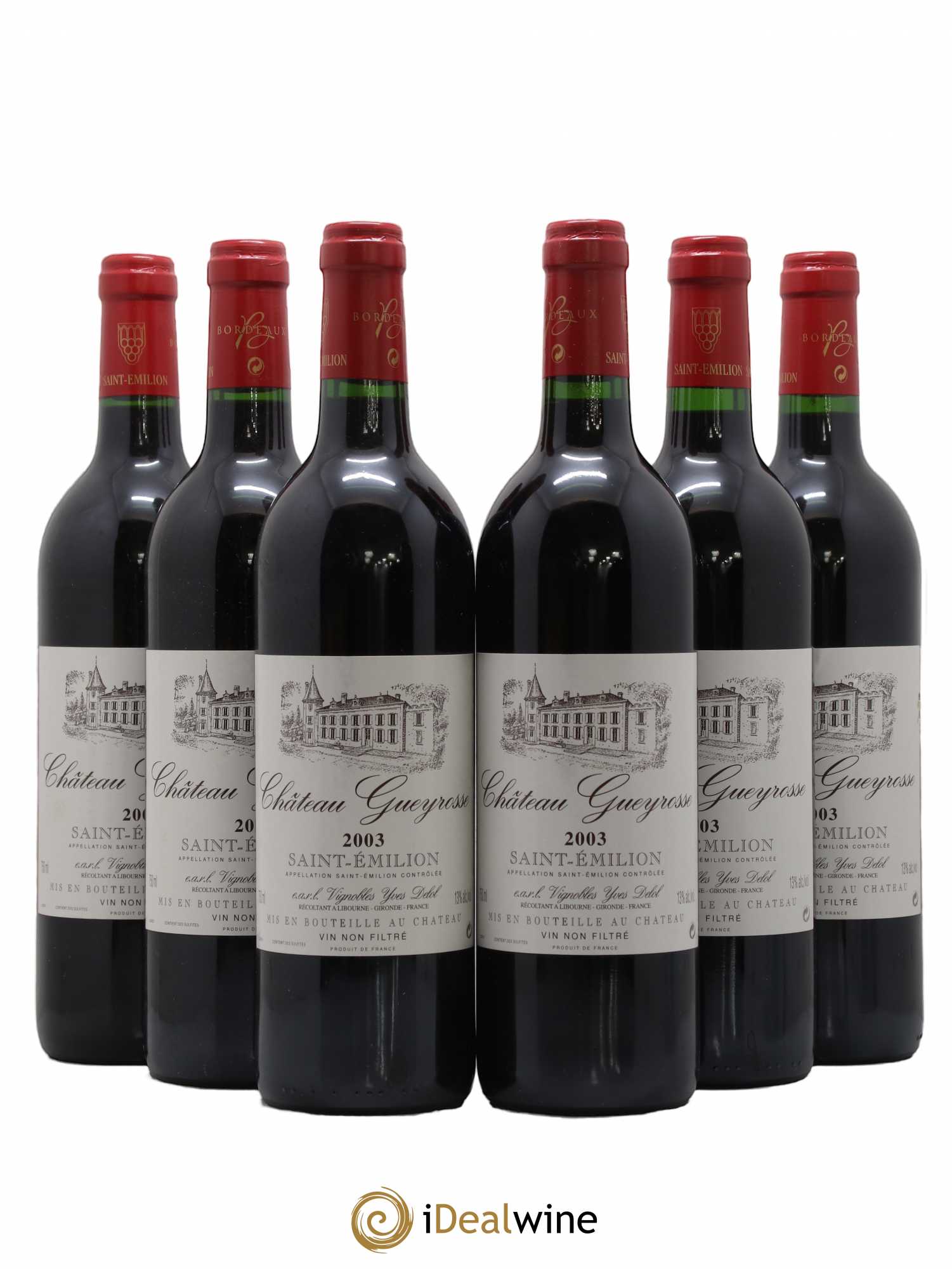 Saint-Émilion Grand Cru Chateau Gueyrosse Delol 2003 - Posten von 6 Flaschen - 0