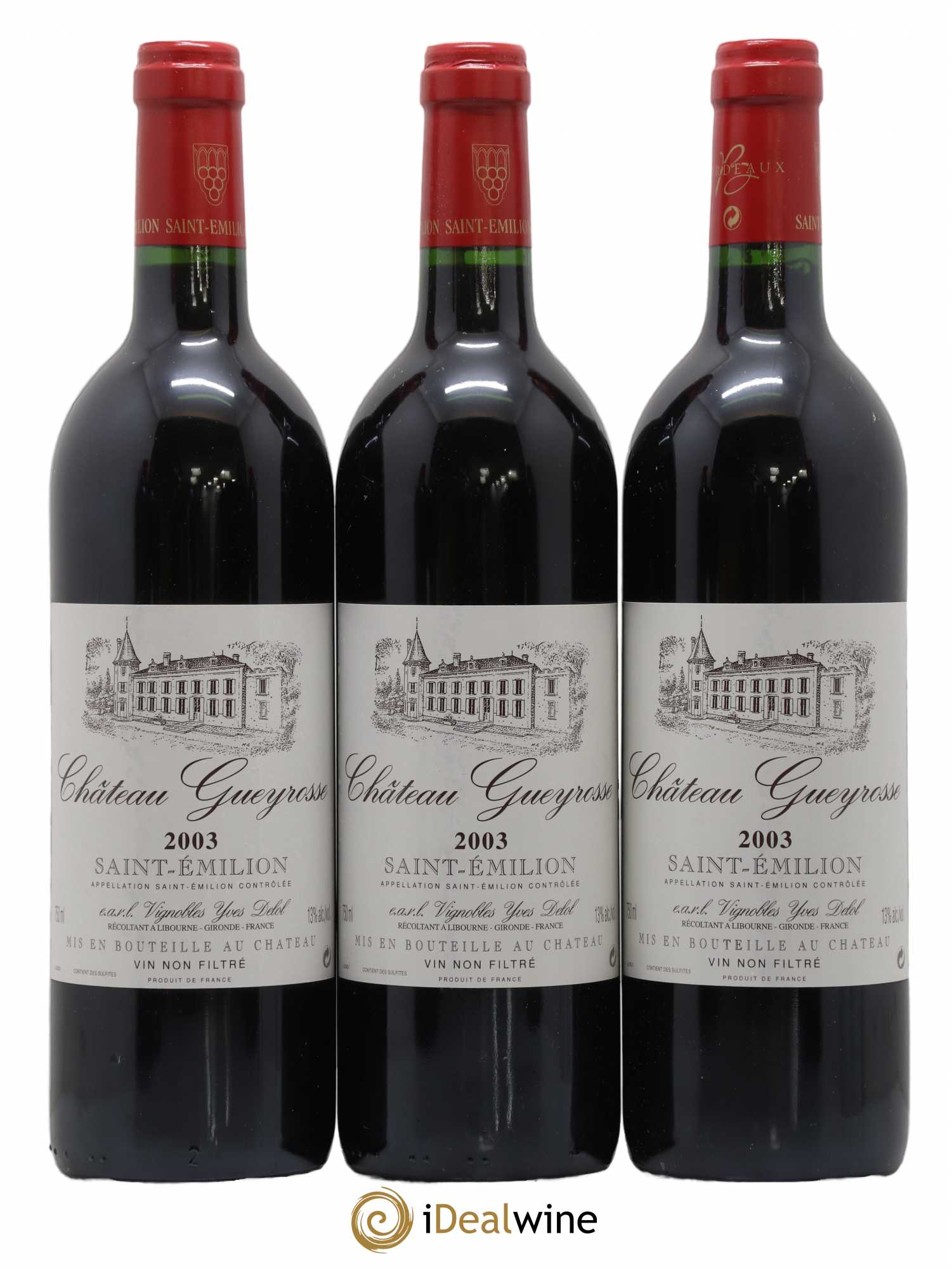 Saint-Émilion Grand Cru Chateau Gueyrosse Delol 2003 - Posten von 6 Flaschen - 2