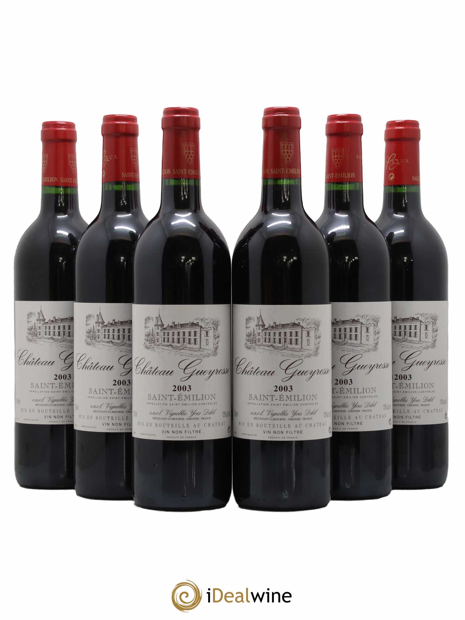 Saint-Émilion Grand Cru Chateau Gueyrosse Delol 2003 - Posten von 6 Flaschen - 0