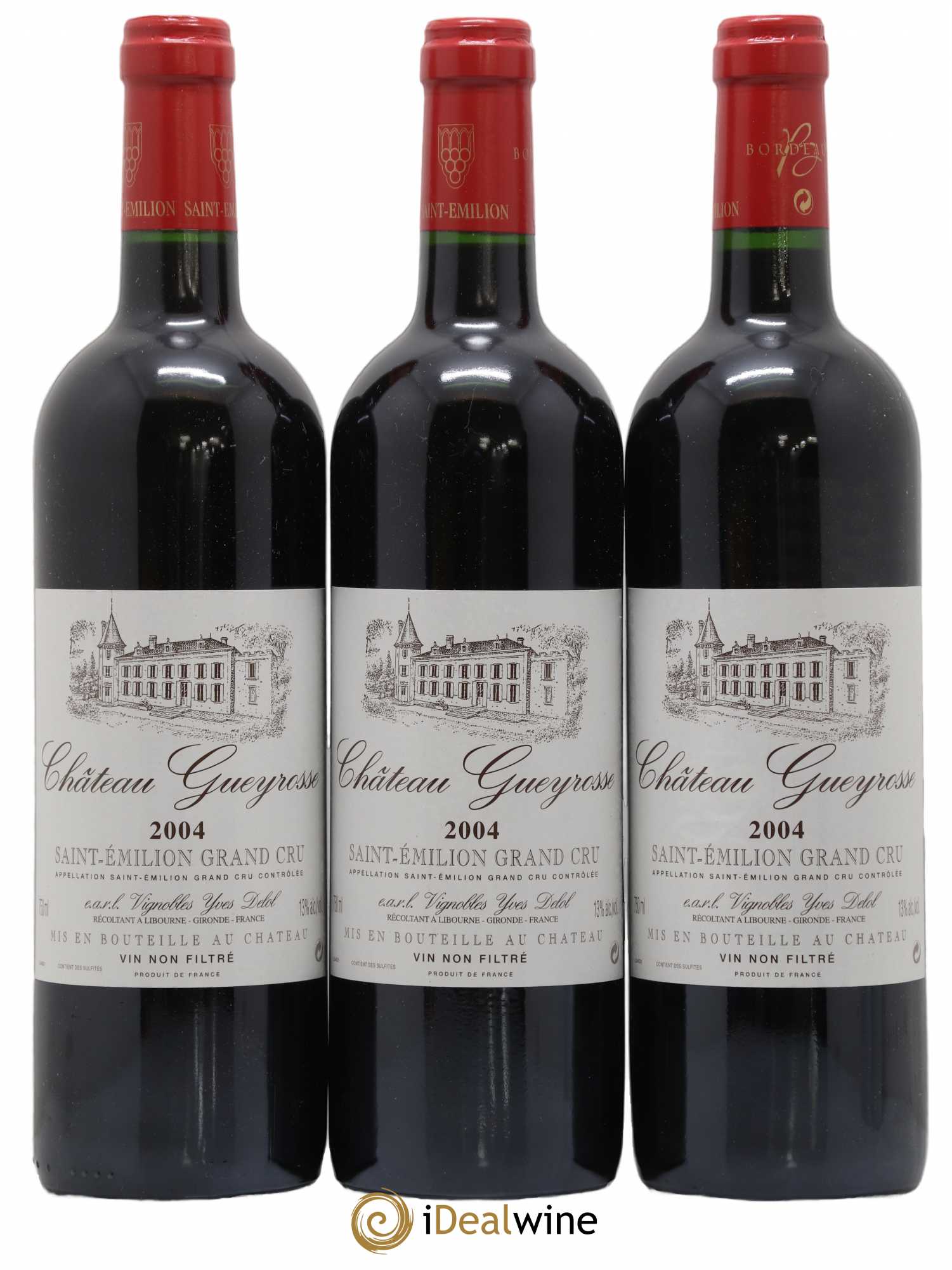 Saint-Émilion Grand Cru Chateau Gueyrosse Delol 2004 - Posten von 3 Flaschen - 0