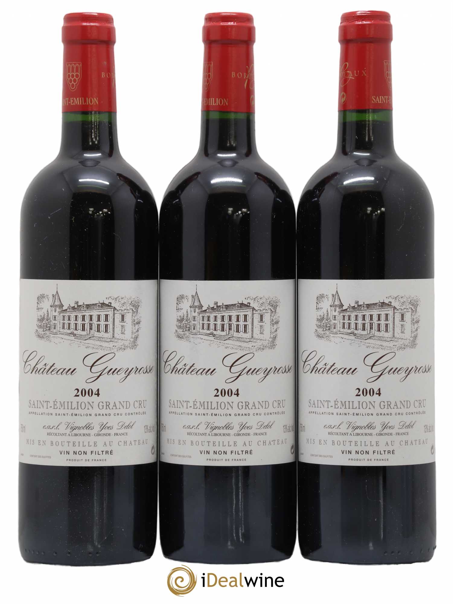 Saint-Émilion Grand Cru Chateau Gueyrosse Delol 2004 - Posten von 3 Flaschen - 0