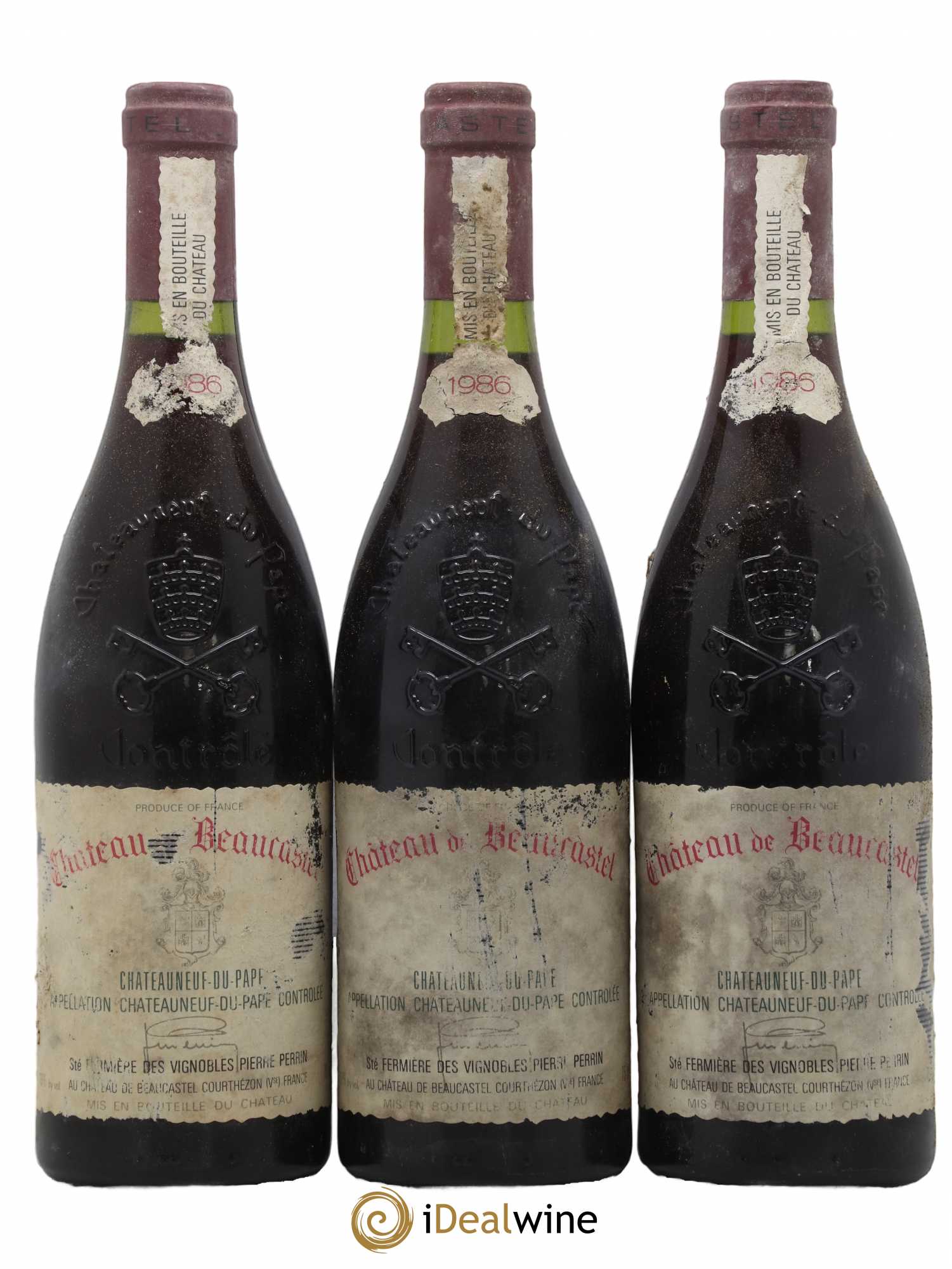 Châteauneuf-du-Pape Château de Beaucastel Famille Perrin 1986 - Lot de 3 bouteilles - 0