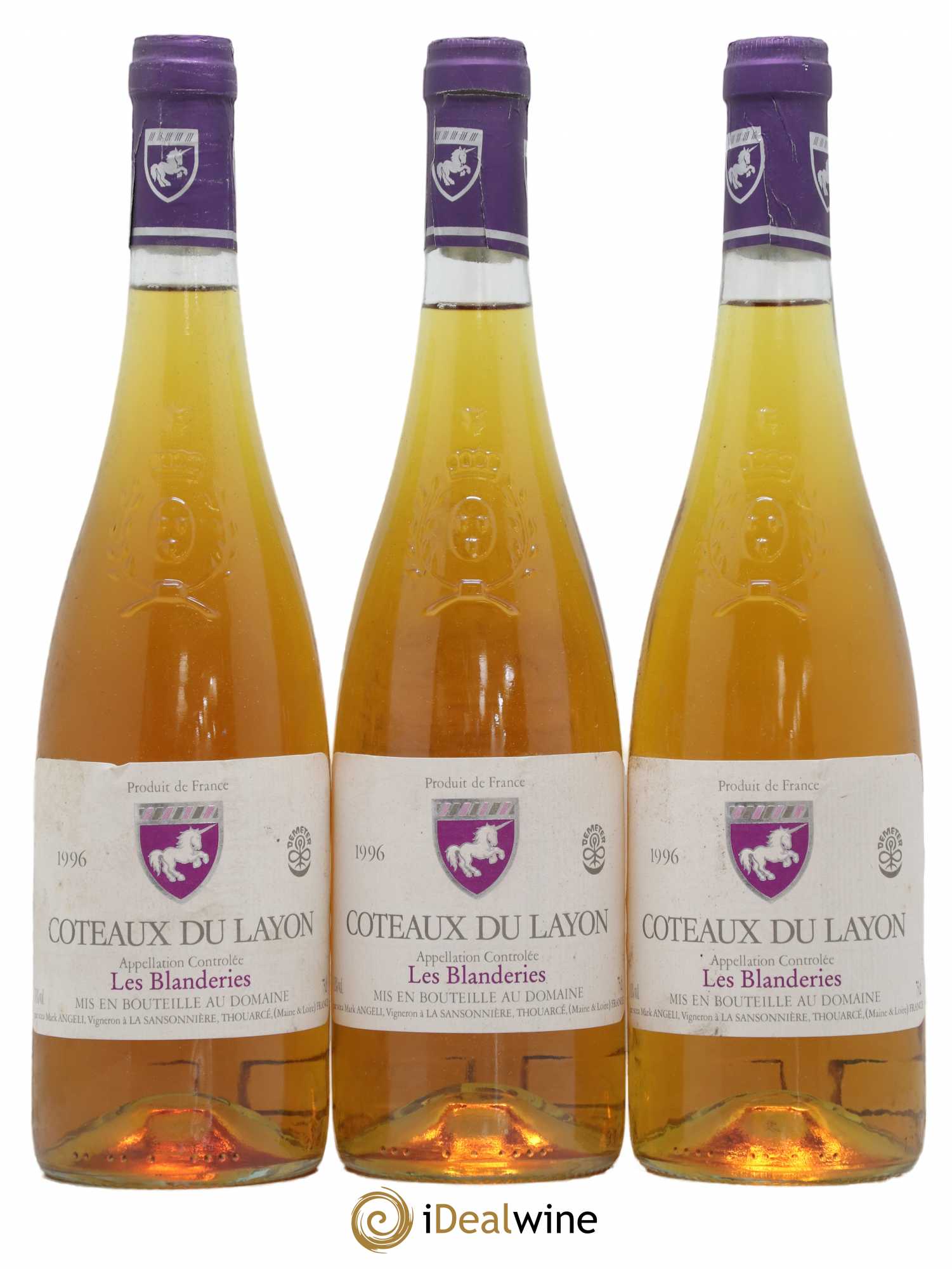 Coteaux du Layon Les Blanderies Mark Angeli (Domaine) - Ferme de la Sansonnière 1996 - Lotto di 3 bottiglie - 0