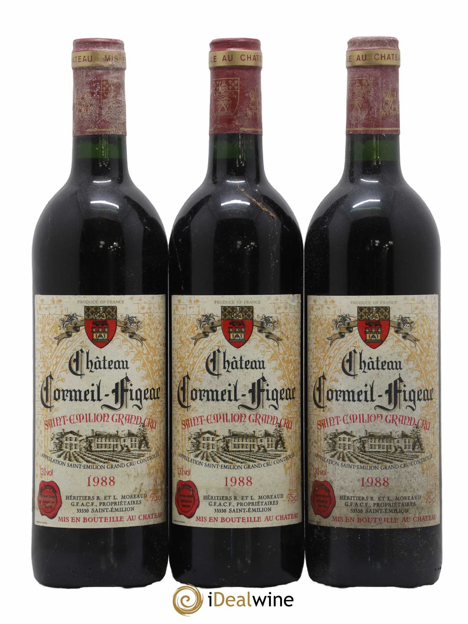 Château Cormeil Figeac 1988 - Lot de 3 bouteilles - 0