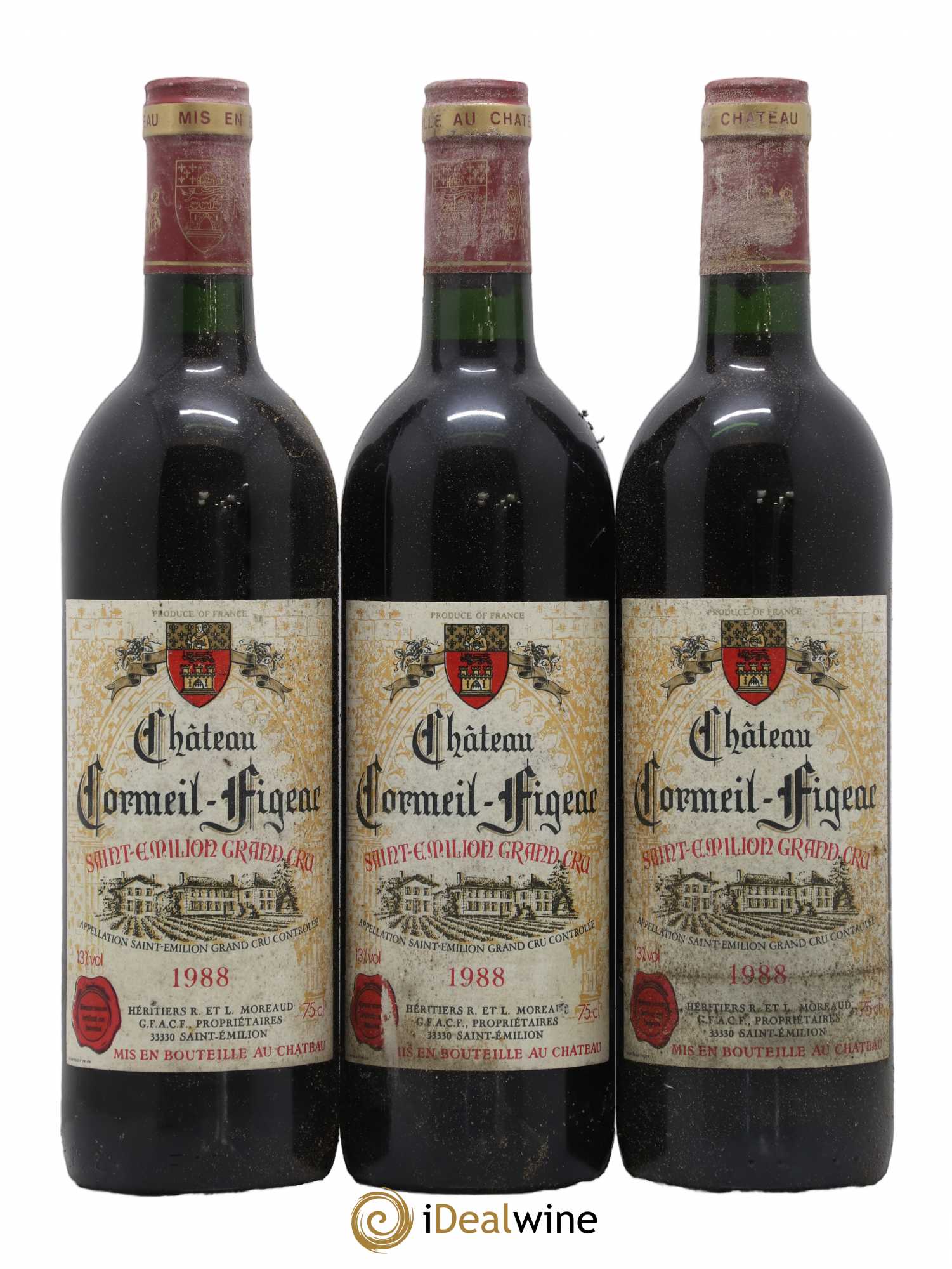 Château Cormeil Figeac 1988 - Lot de 3 bouteilles - 0