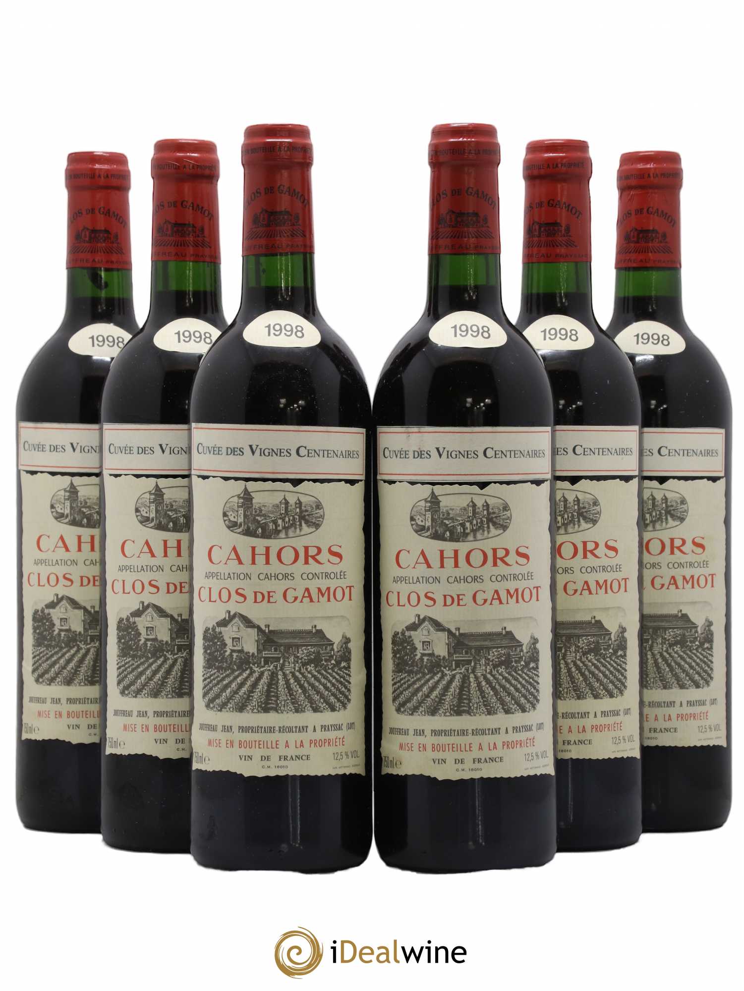 Cahors Cuvée des vignes centenaires Clos de Gamot 1998 - Posten von 6 Flaschen - 0