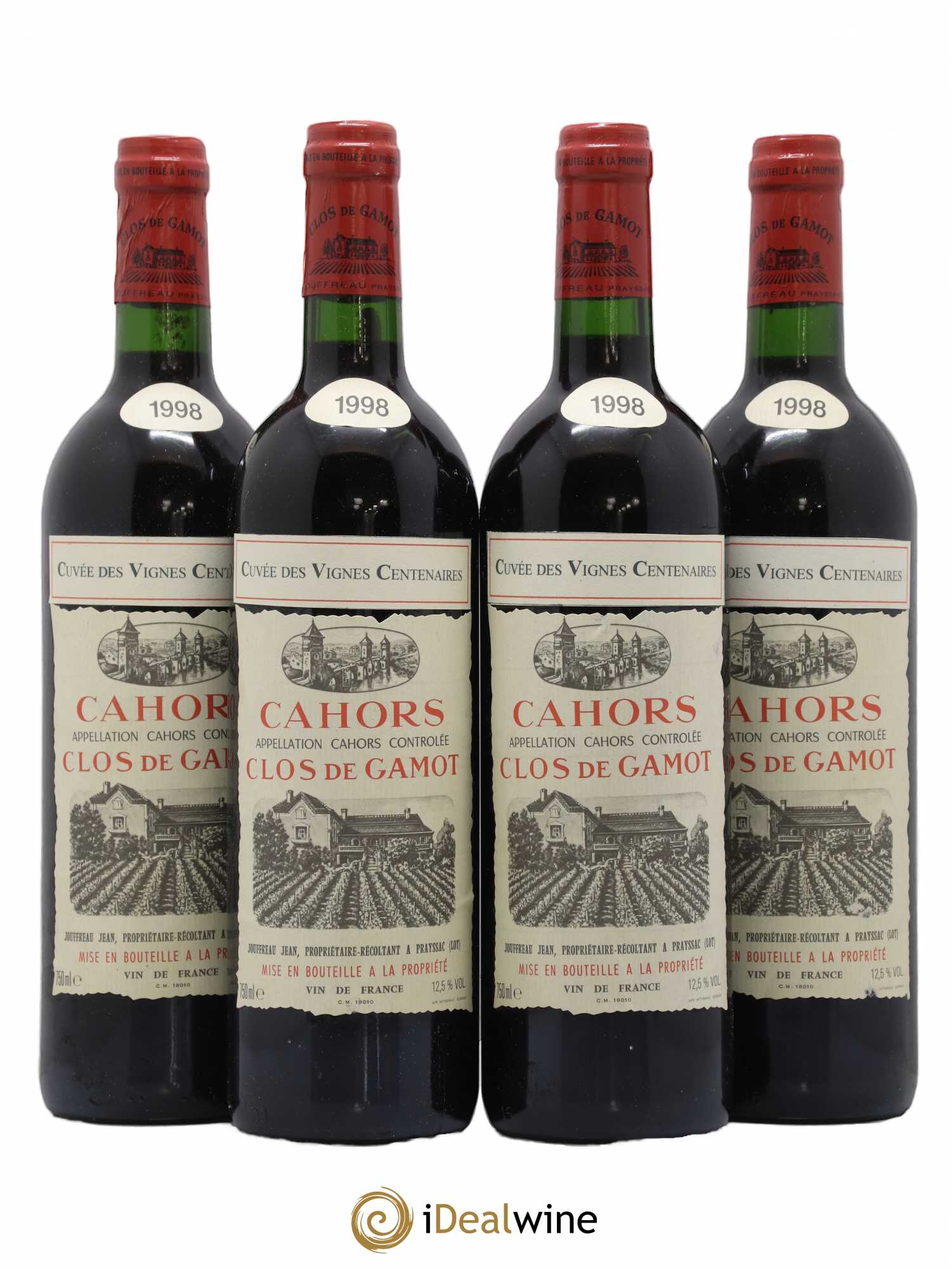 Cahors Cuvée des vignes centenaires Clos de Gamot 1998 - Posten von 4 Flaschen - 0