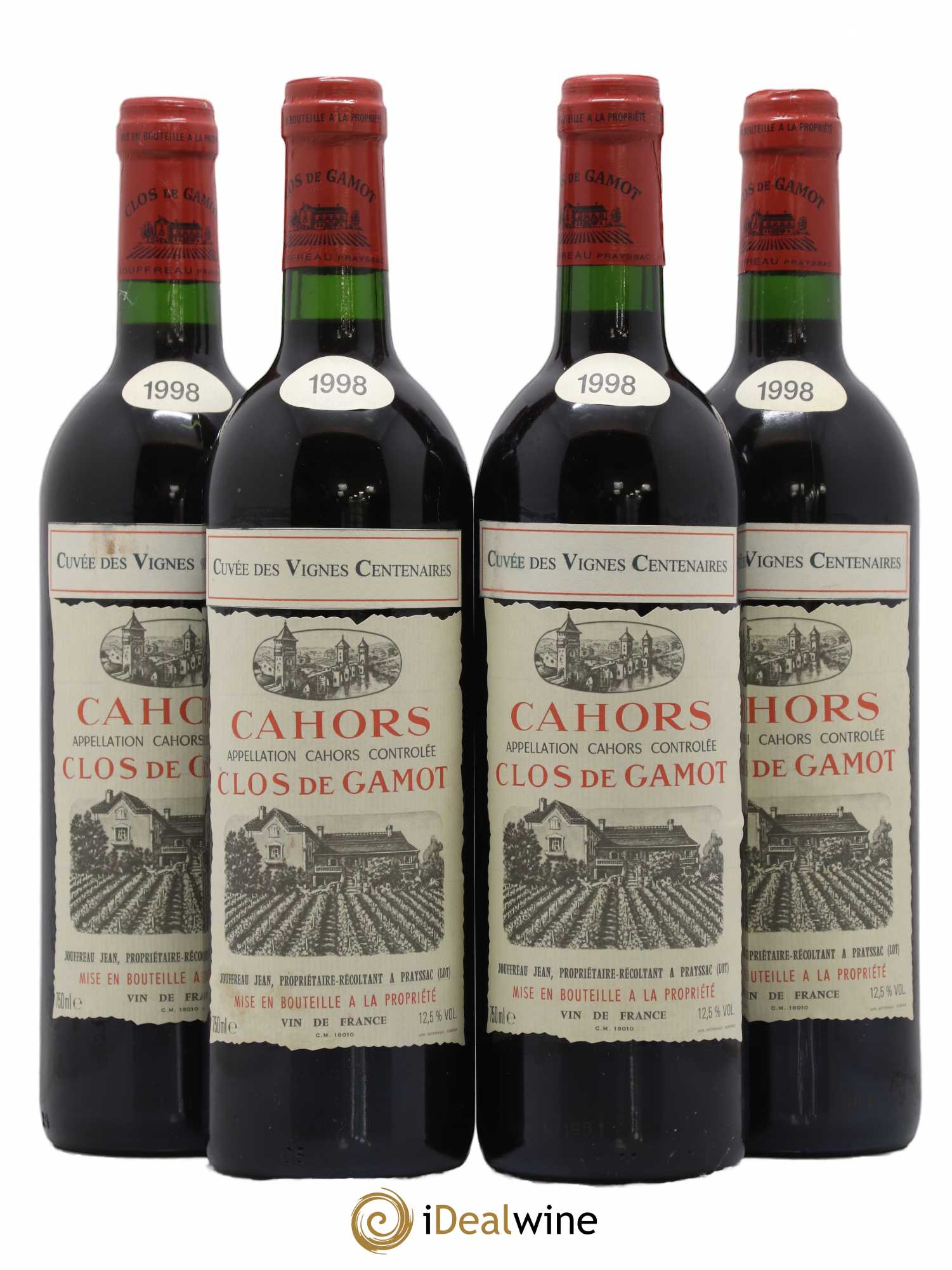 Cahors Cuvée des vignes centenaires Clos de Gamot 1998 - Posten von 4 Flaschen - 0