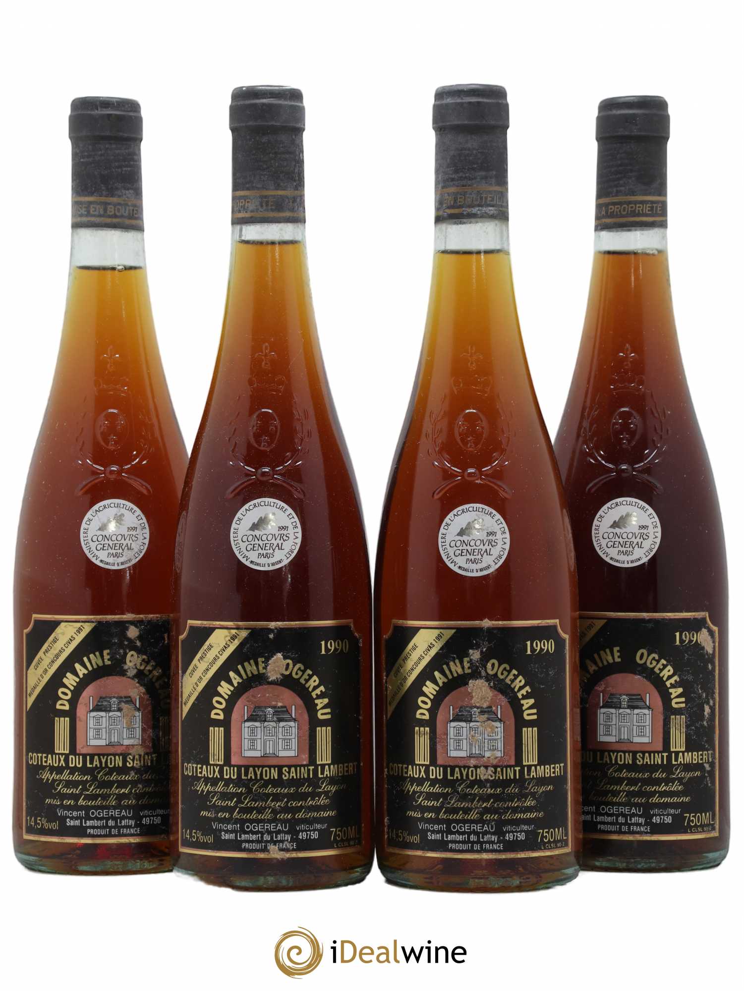 Coteaux du Layon Cuvée Prestige Domaine Ogereau 1990 - Lotto di 4 bottiglie - 0