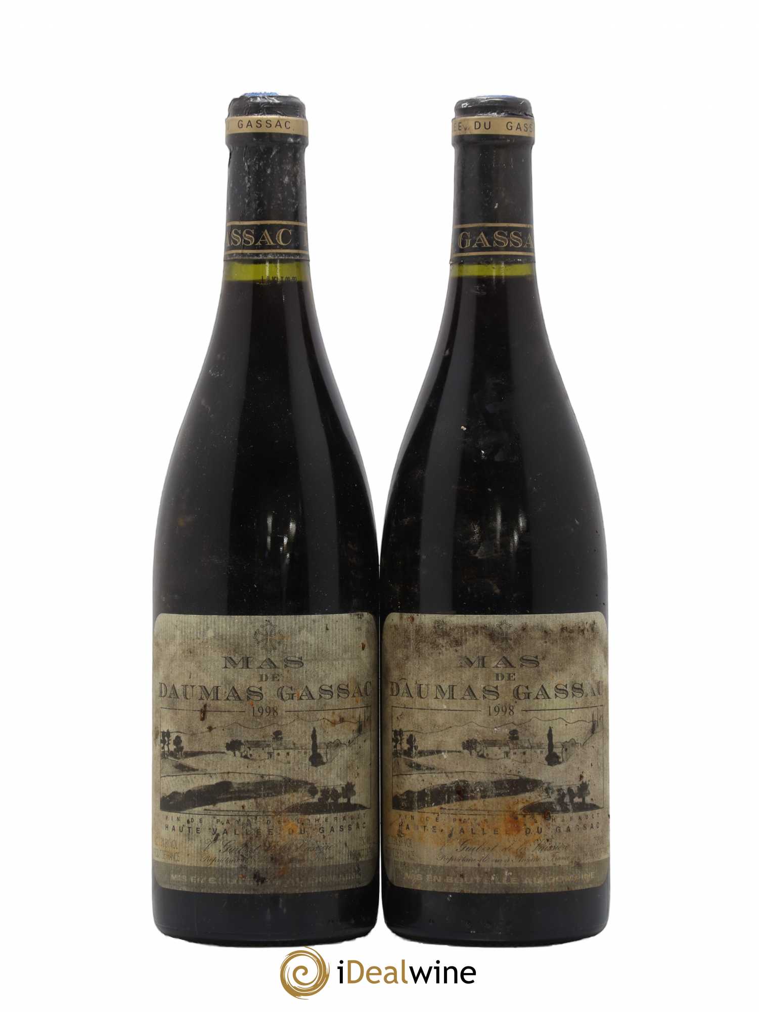 Saint-Guilhem-le-Désert - Cité d'Aniane Mas Daumas Gassac Famille Guibert de La Vaissière 1998 - Lot de 2 bouteilles - 0