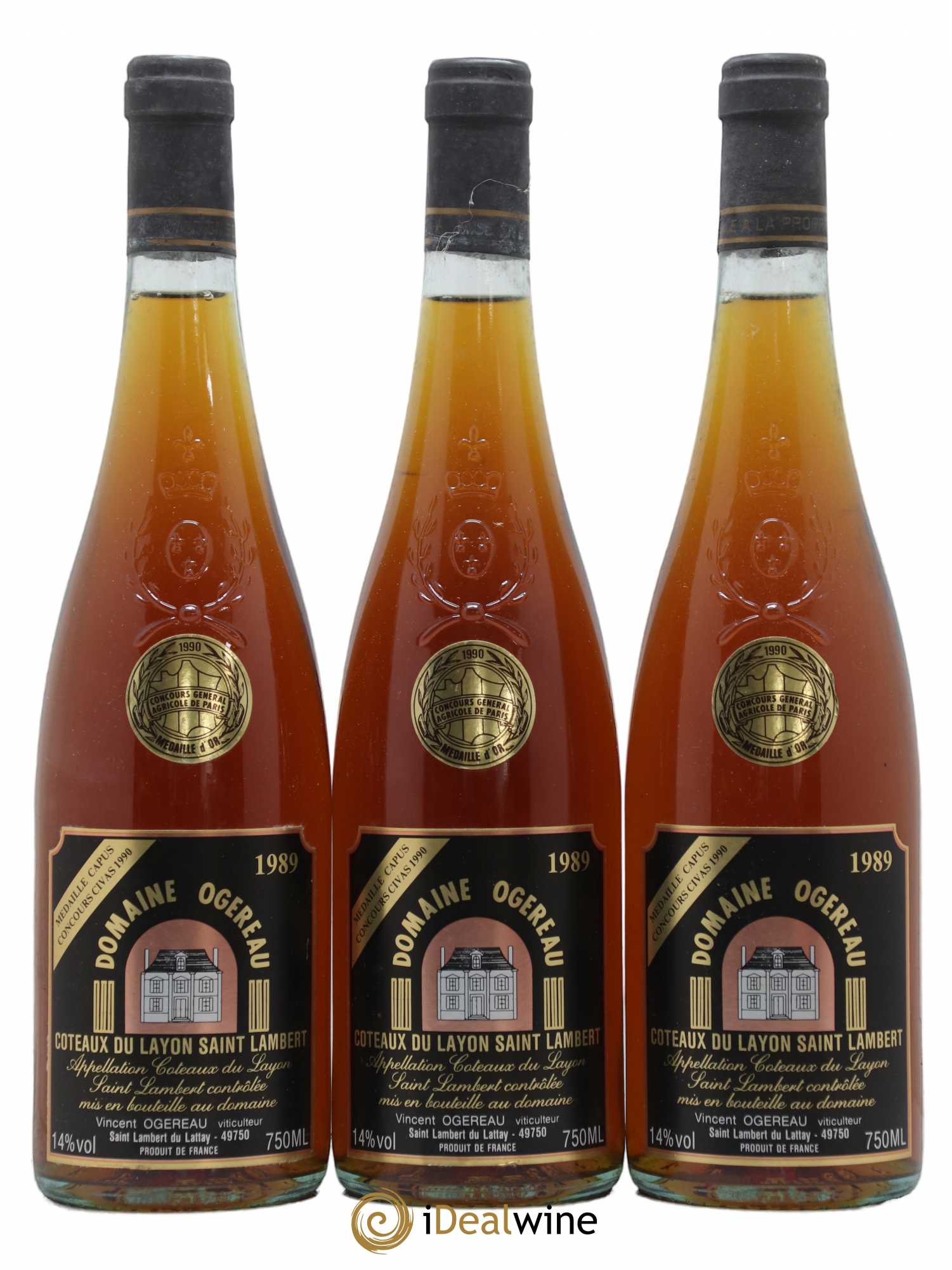 Coteaux du Layon Domaine Ogereau 1989 - Lotto di 3 bottiglie - 0