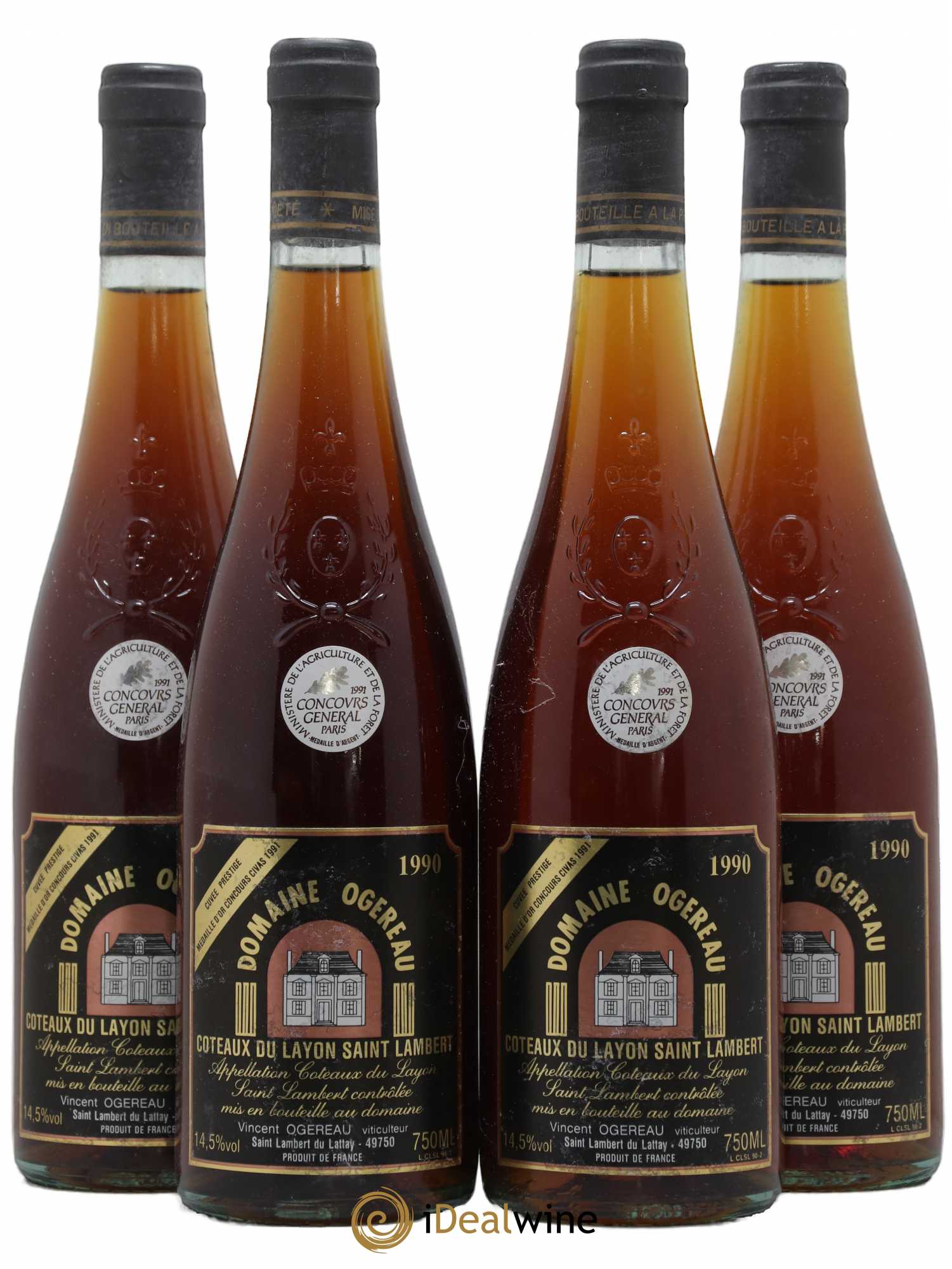 Coteaux du Layon Cuvée Prestige Domaine Ogereau 1990 - Lotto di 4 bottiglie - 0