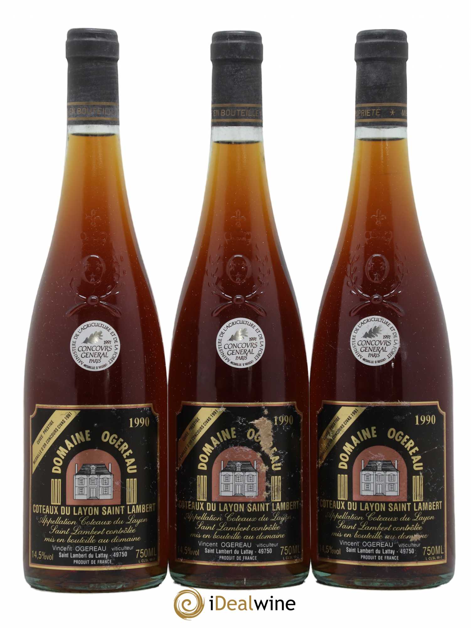 Coteaux du Layon Cuvée Prestige Domaine Ogereau 1990 - Lotto di 3 bottiglie - 0