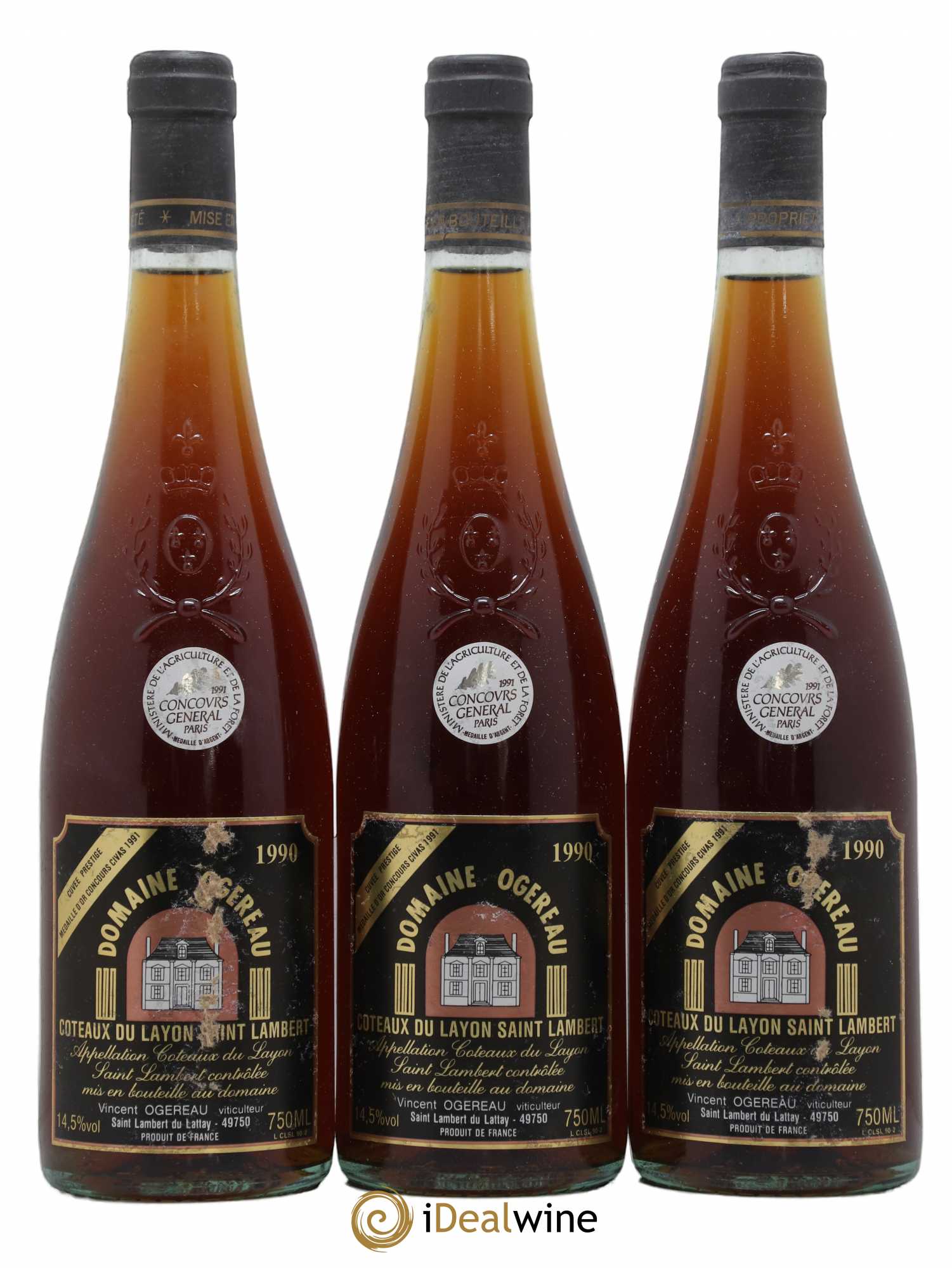 Coteaux du Layon Cuvée Prestige Domaine Ogereau 1990 - Lotto di 3 bottiglie - 0