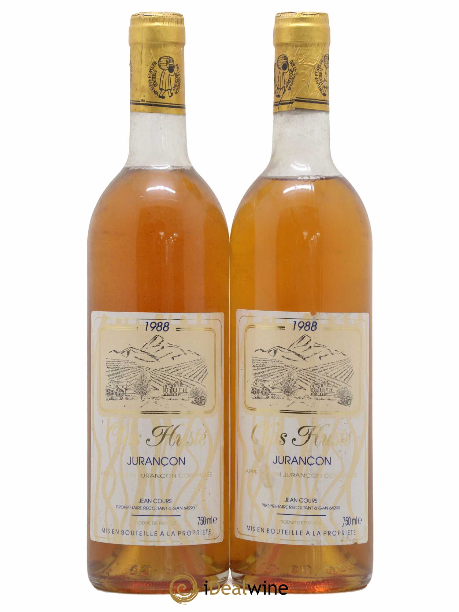 Jurançon Clos Husté Jean Cours 1988 - Lot de 2 bouteilles - 0