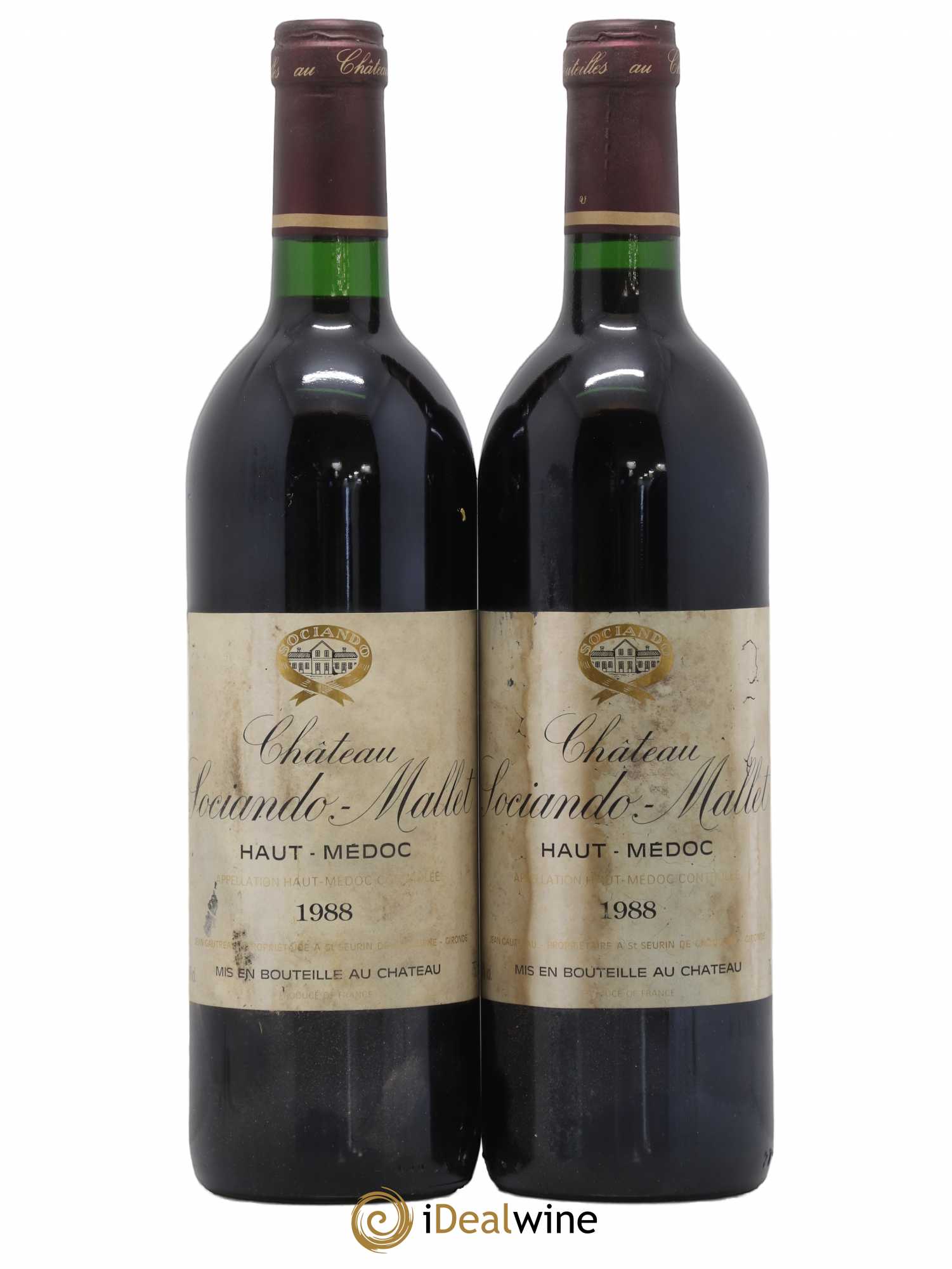 Château Sociando Mallet 1988 - Lot de 2 bouteilles - 0