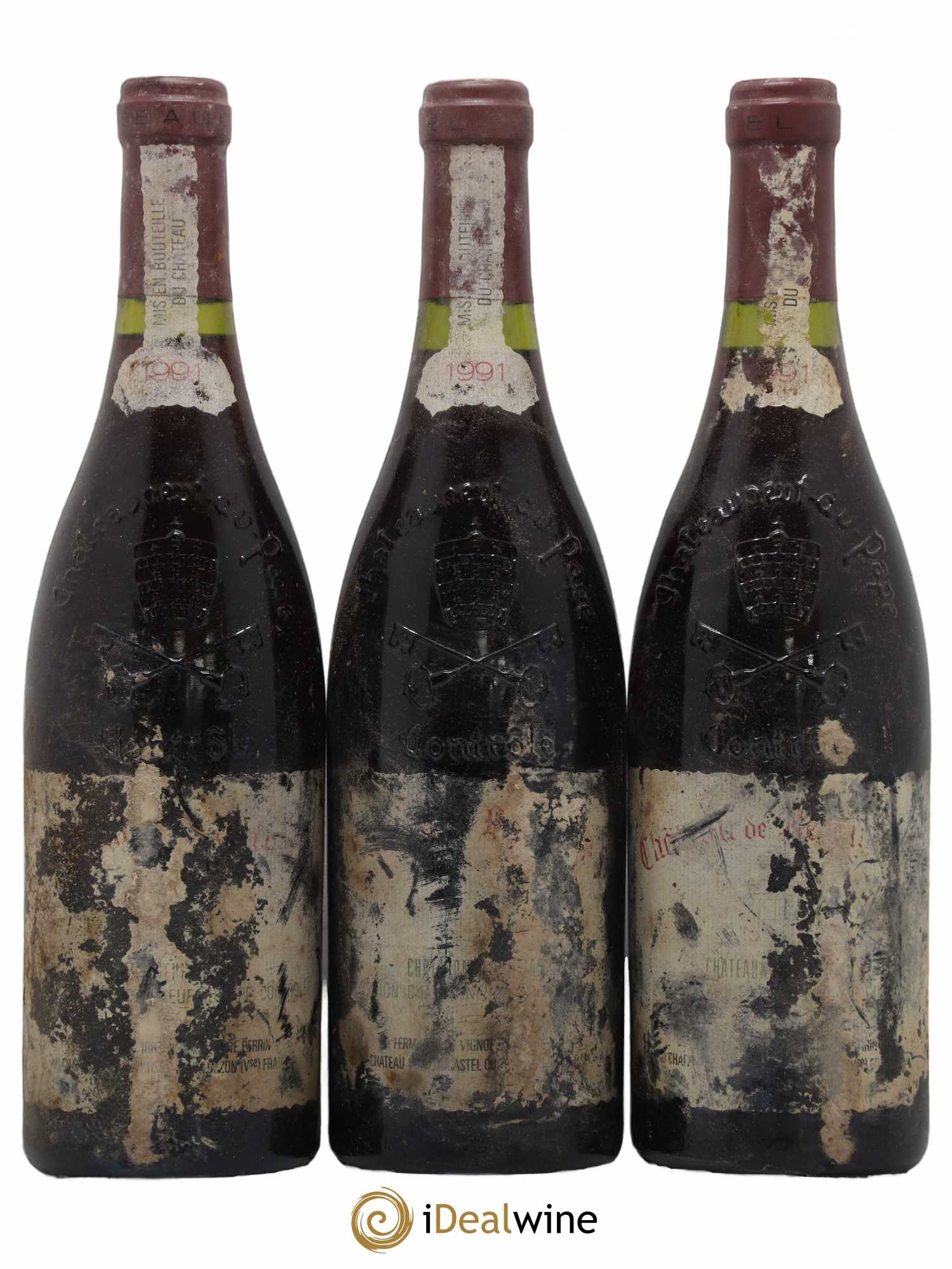 Châteauneuf-du-Pape Château de Beaucastel Famille Perrin 1991 - Lot de 3 bouteilles - 0