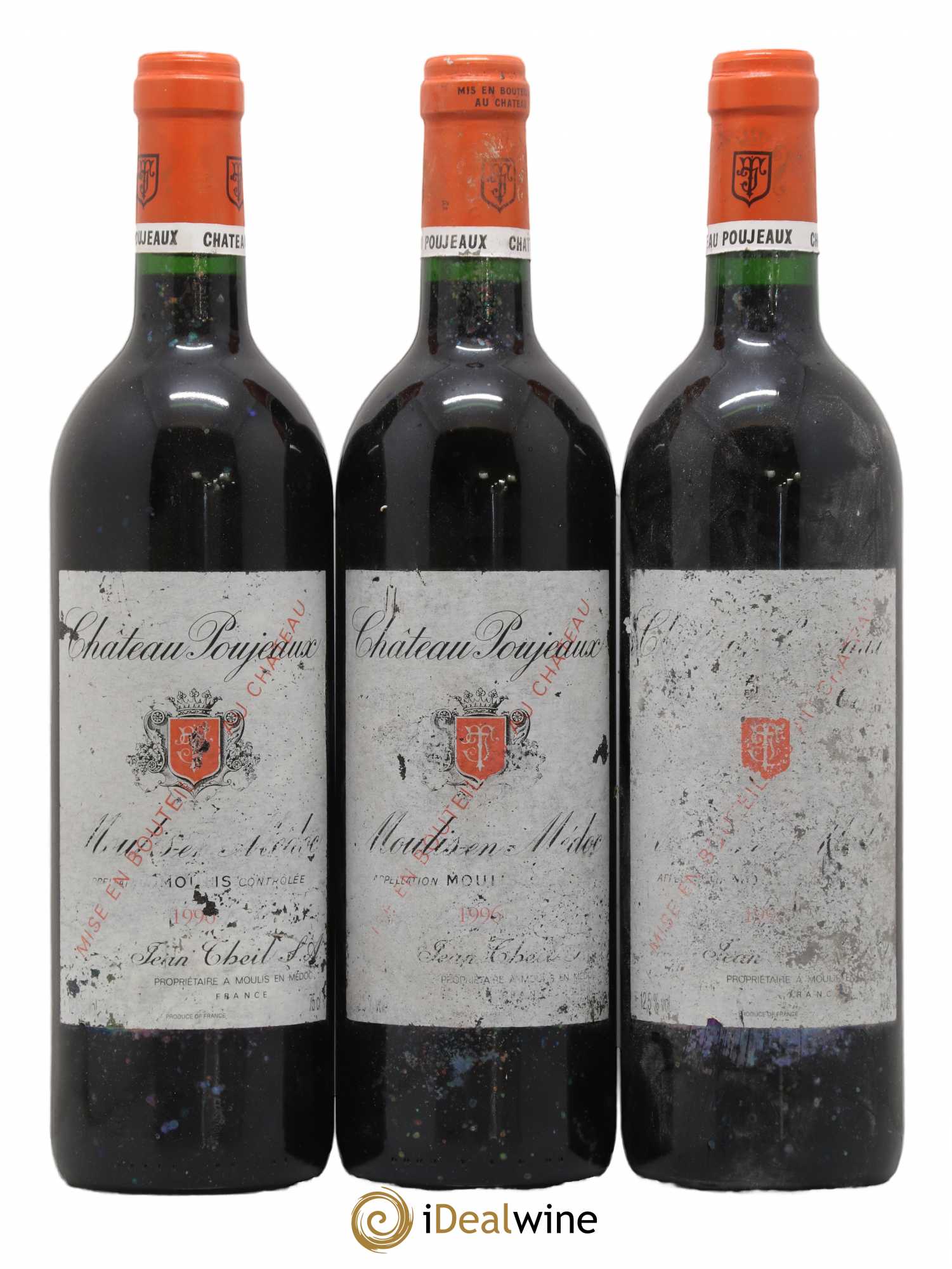 Château Poujeaux 1996 - Lot de 3 bouteilles - 0