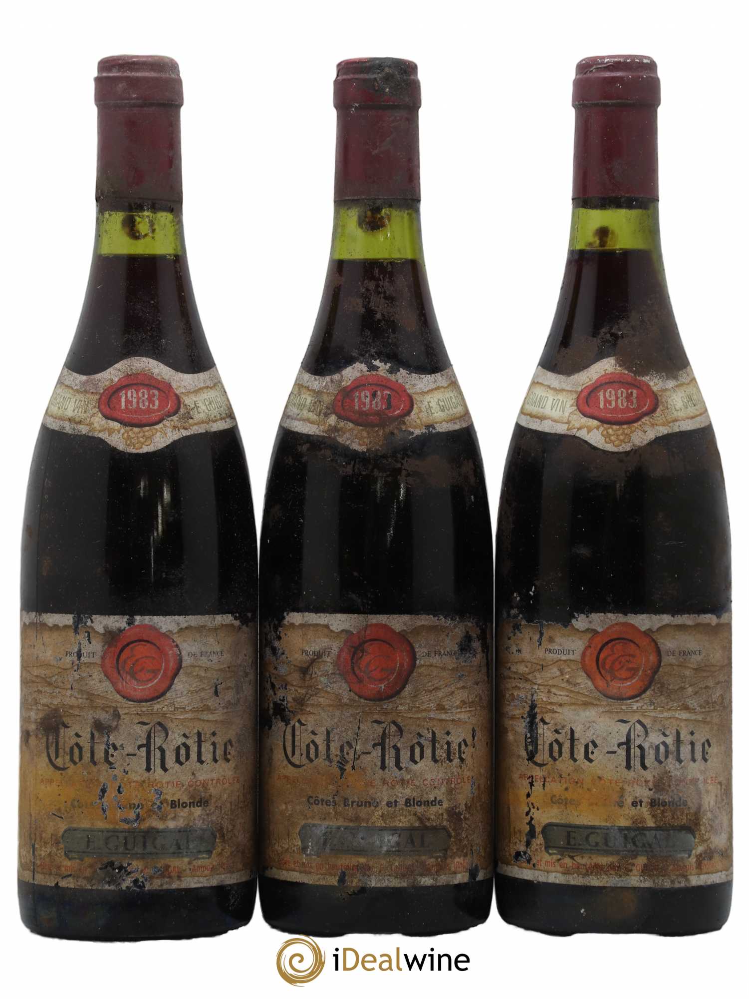Côte-Rôtie Côtes Brune et Blonde Guigal 1983 - Lot de 3 bouteilles - 0