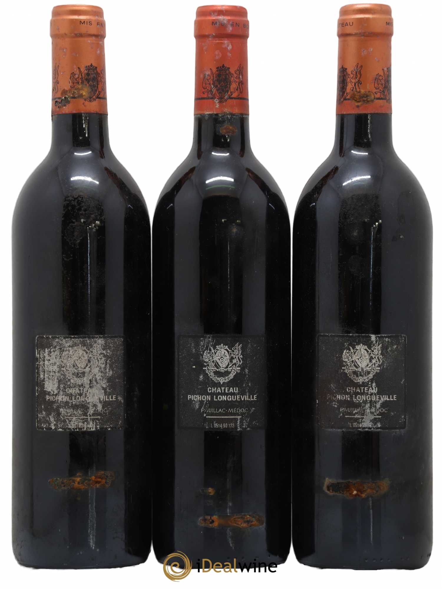 Pichon Longueville Baron 2ème Grand Cru Classé 1990 - Lotto di 3 bottiglie - 1
